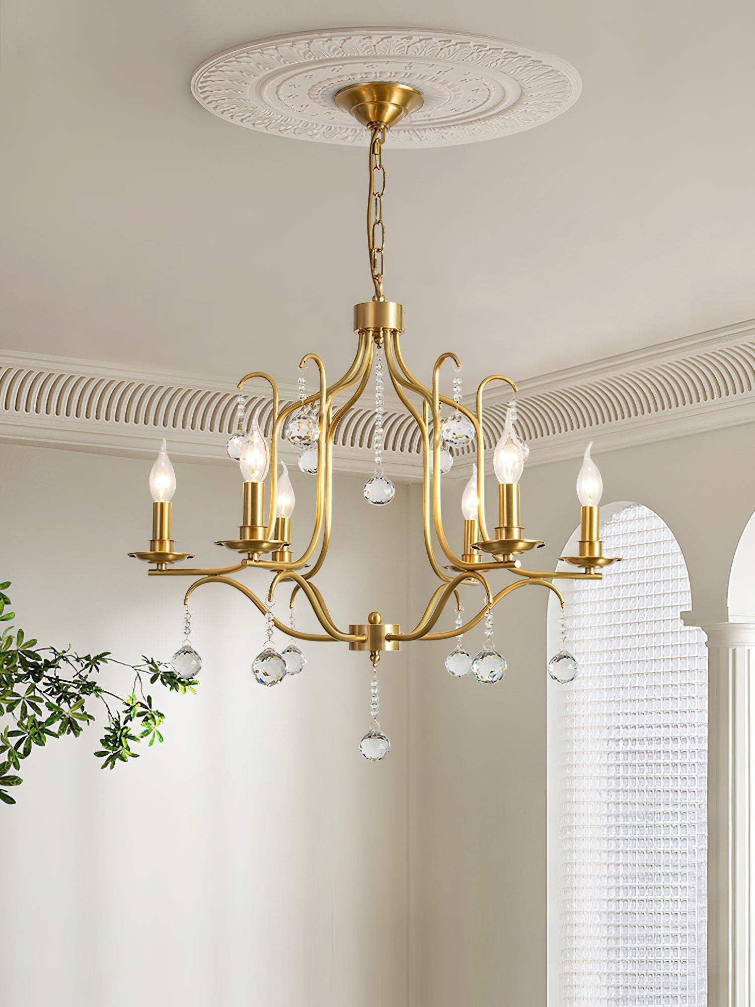 Ulliria Lustre Laiton Cristal Luxe Postmoderne Salon