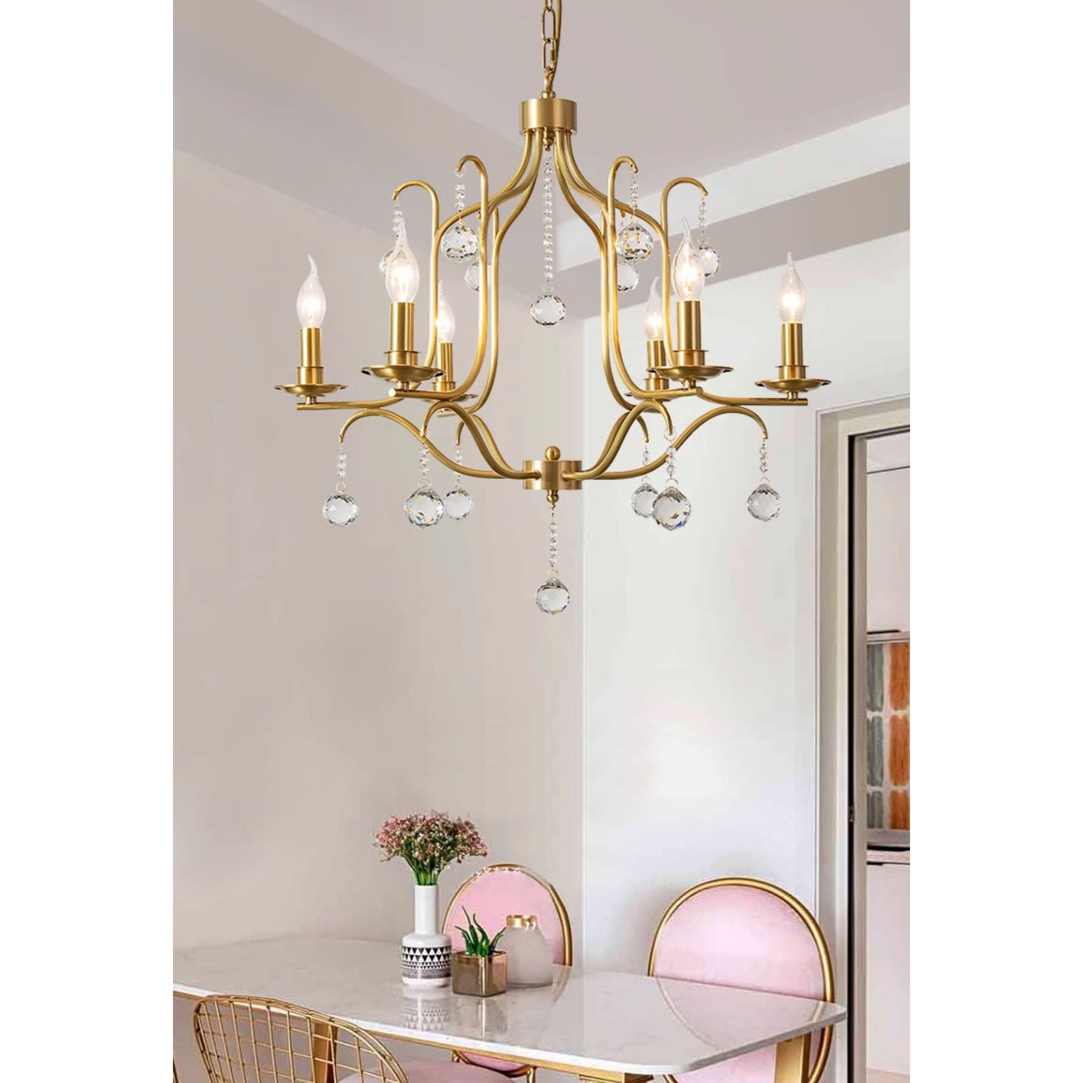 Ulliria Lustre Laiton Cristal Luxe Postmoderne Salon