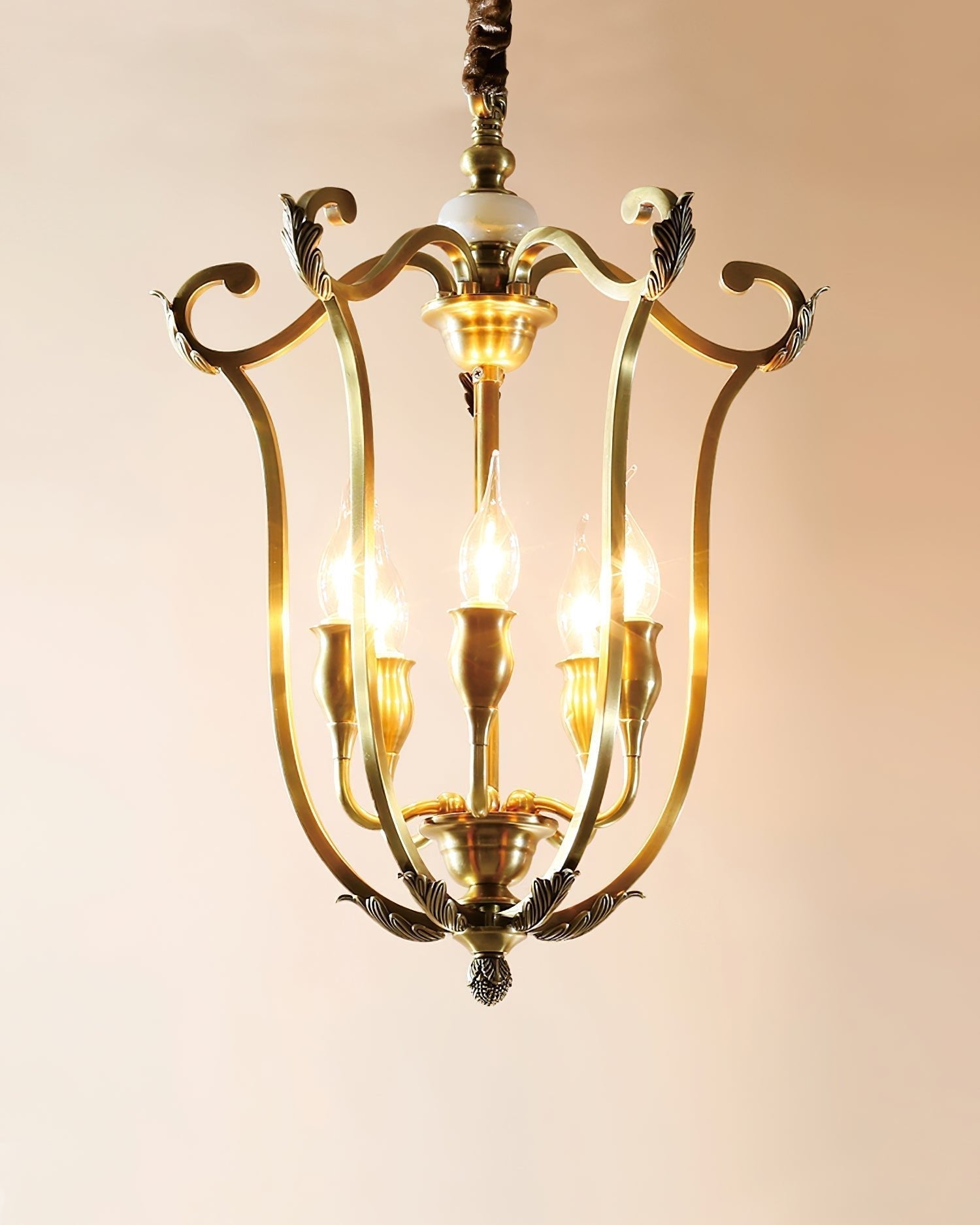 Lustra Lustre Cadre Lanternes Doré