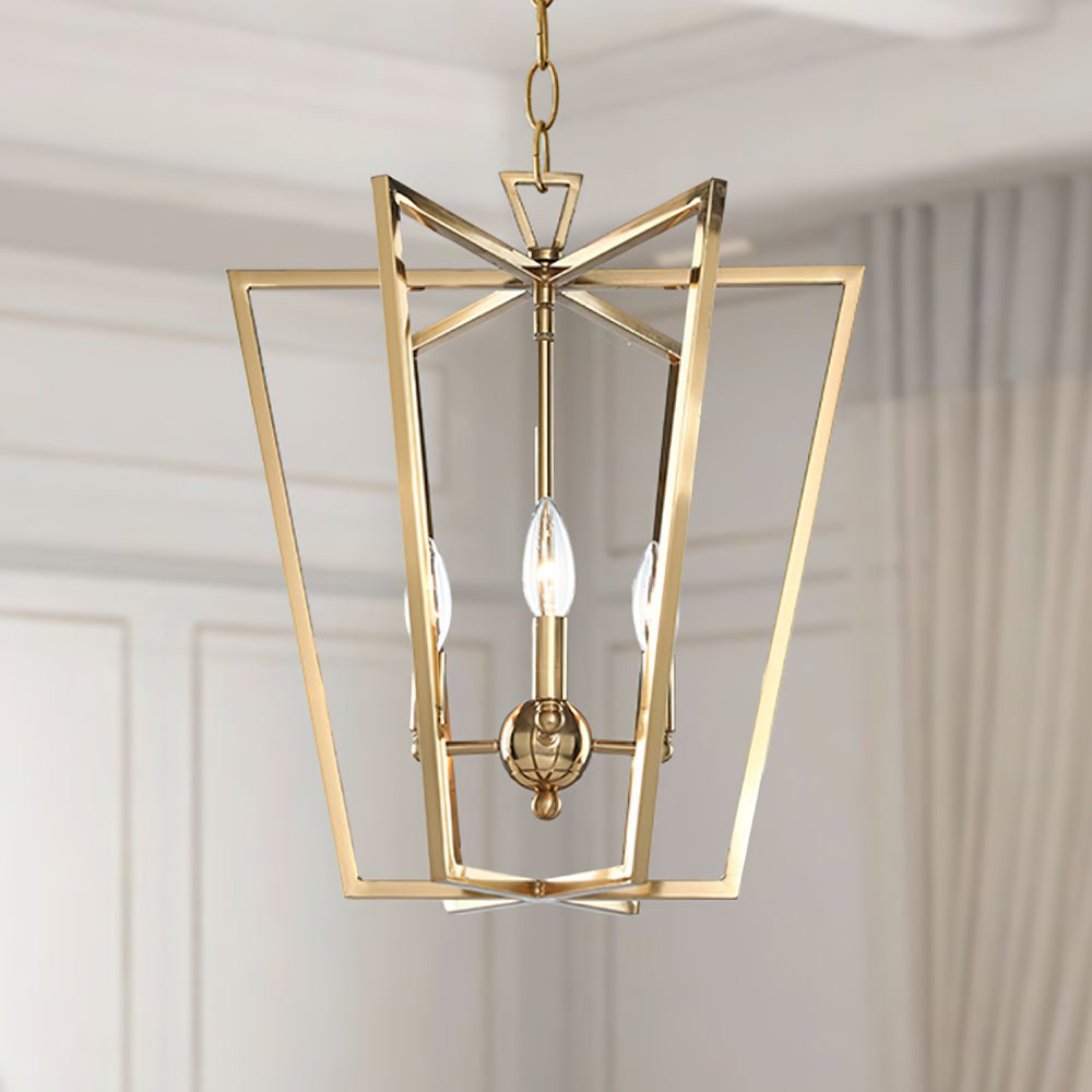 Lustra Lustre Cadre Lanternes Doré