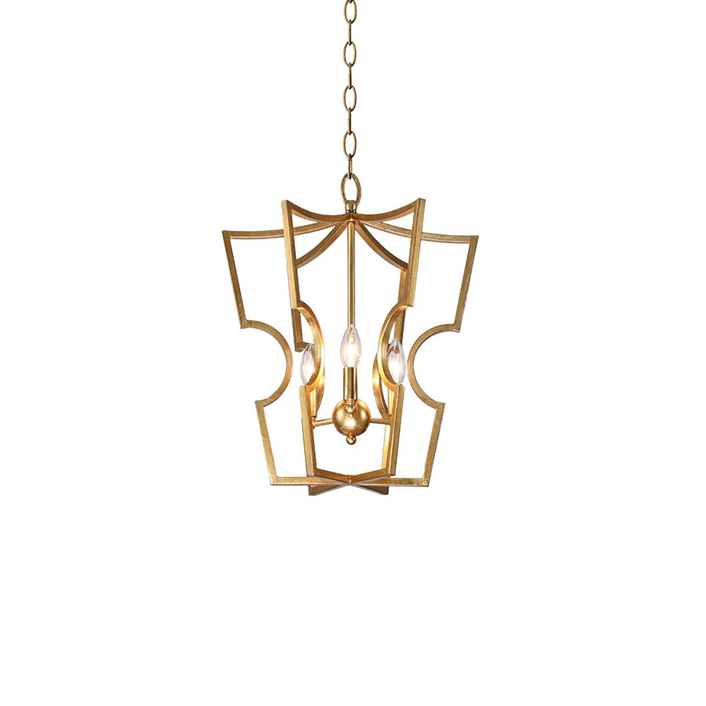 Lustra Lustre Cadre Lanternes Doré