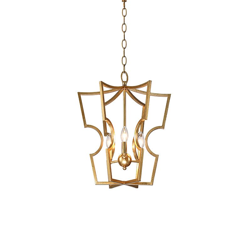 Lustra Lustre Cadre Lanternes Doré