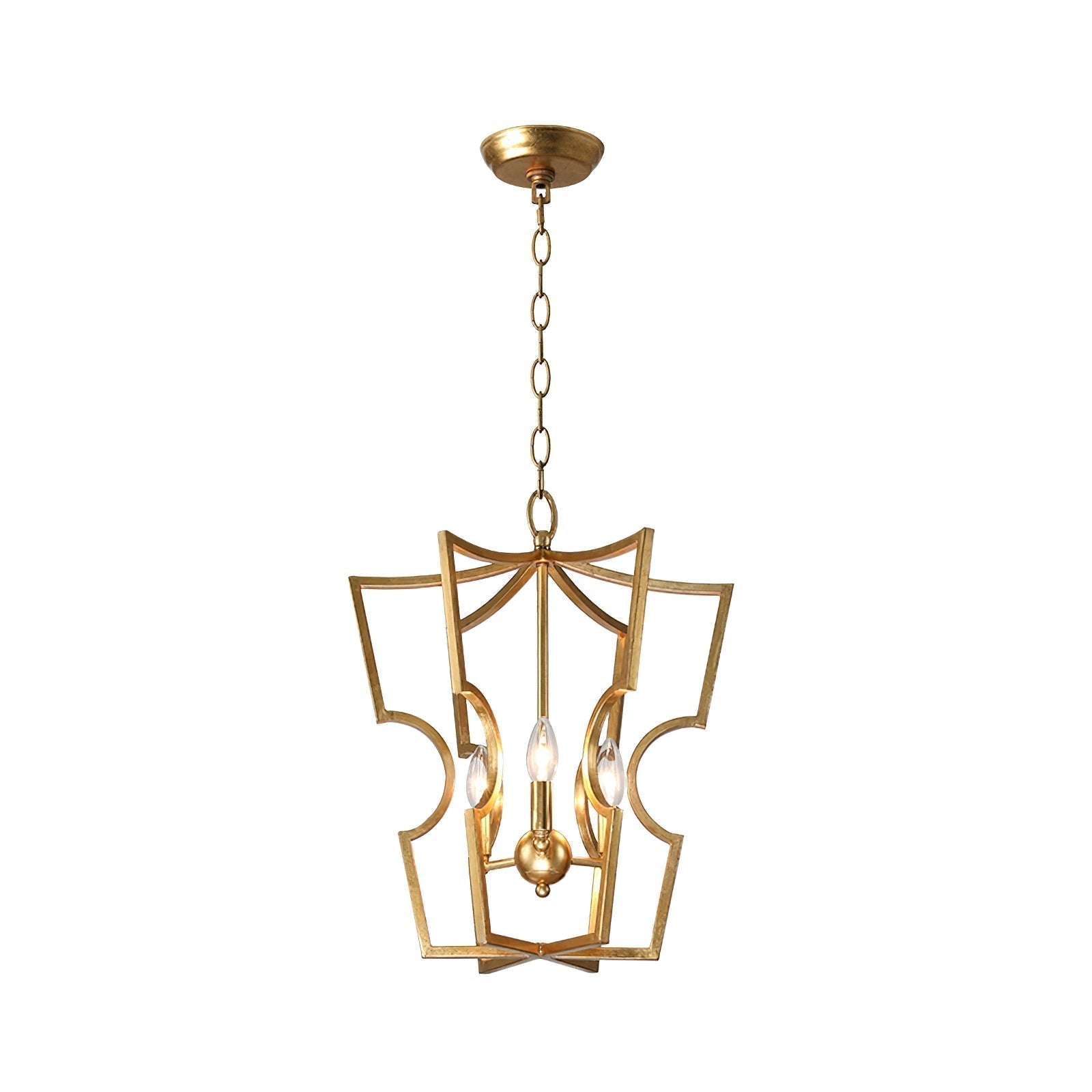 Lustra Lustre Cadre Lanternes Doré