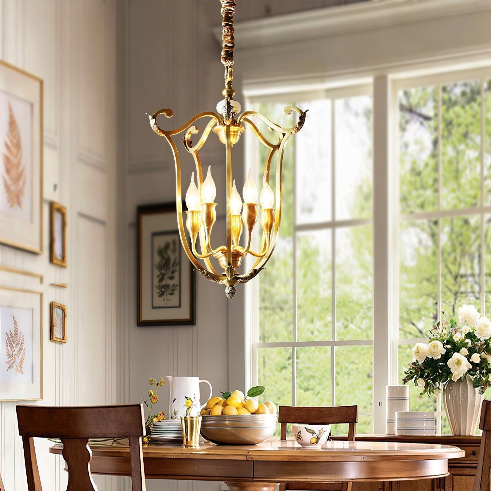 Lustra Lustre Cadre Lanternes Doré