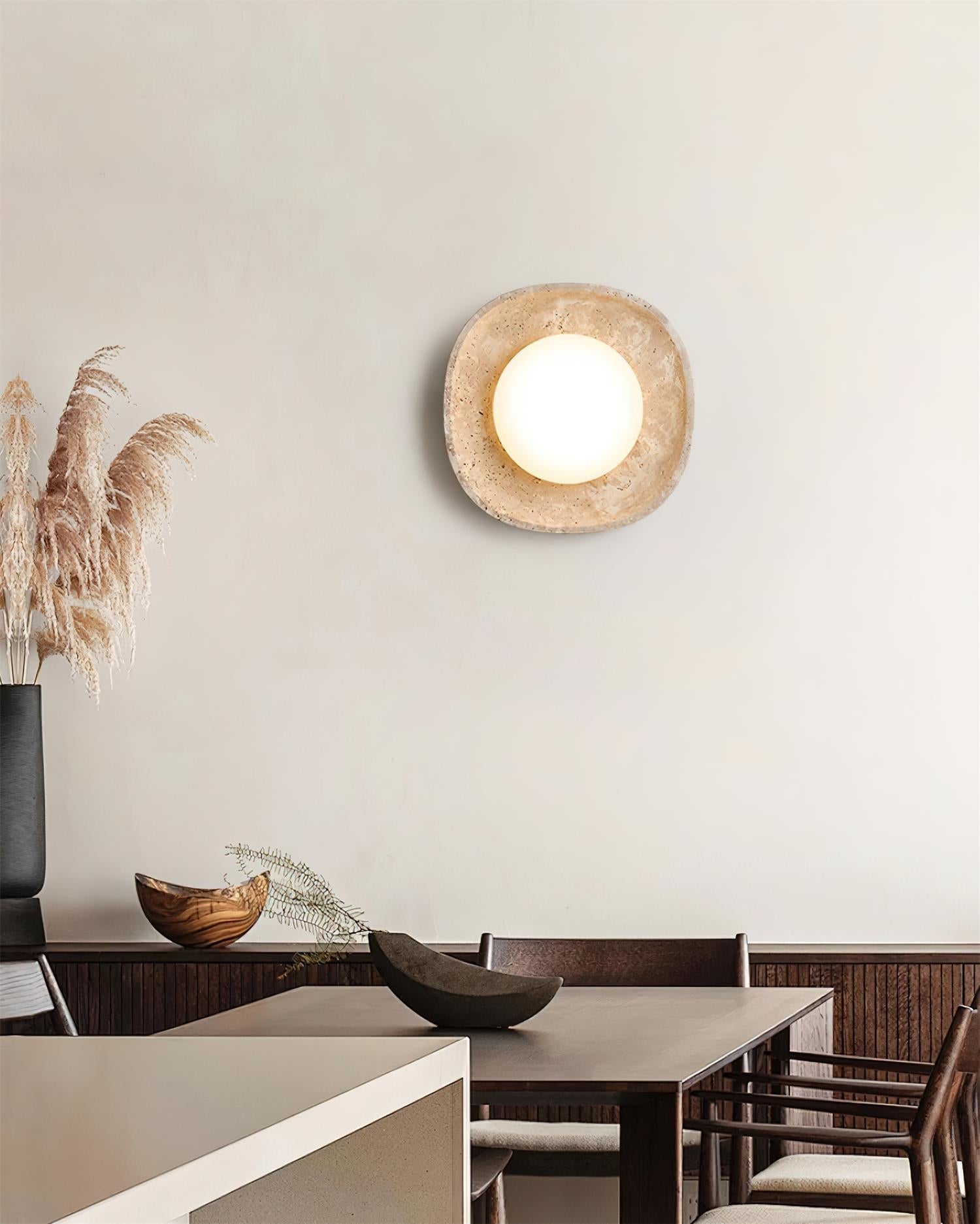 Ritta Applique Murale Travertin Globe