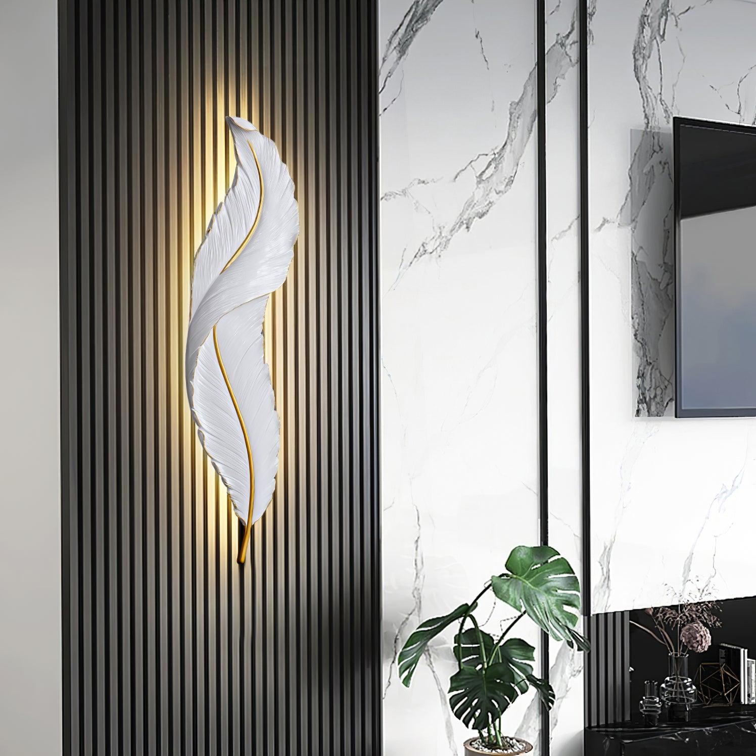 Cumare Applique Murale en Résine Plume Créativité Individuelle