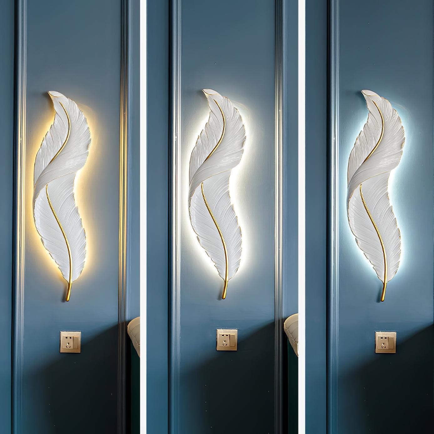 Cumare Applique Murale en Résine Plume Créativité Individuelle