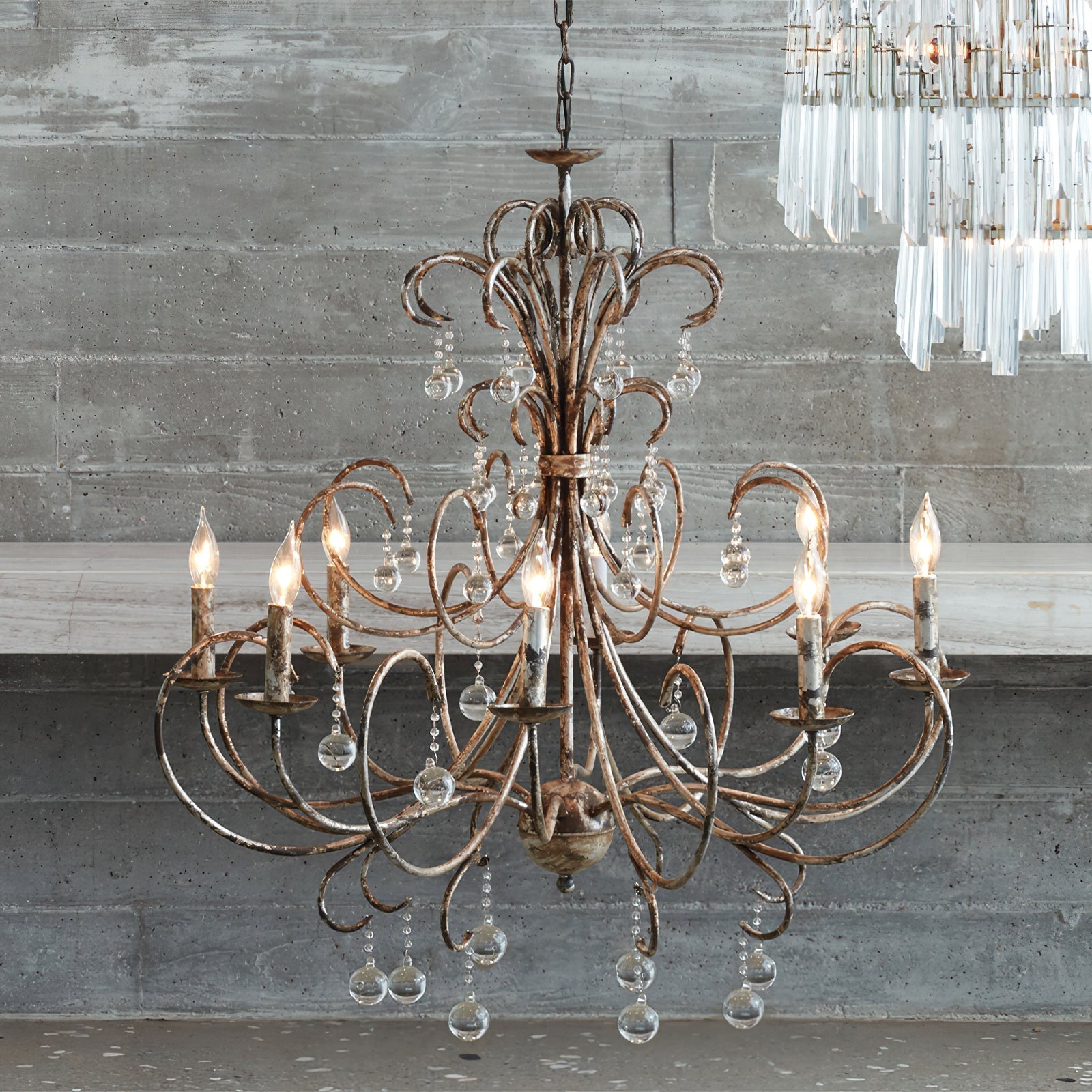 Ermira Lustre Cristal Verre Luxe Postmoderne Salon