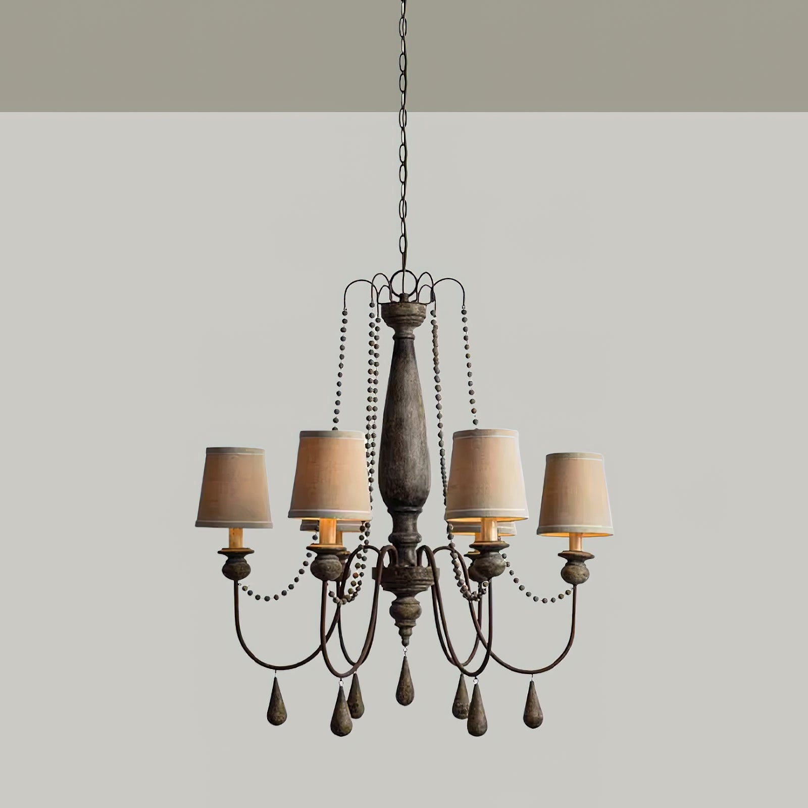 Arshaor Lustre Bois Métal Luxe Postmoderne Salon