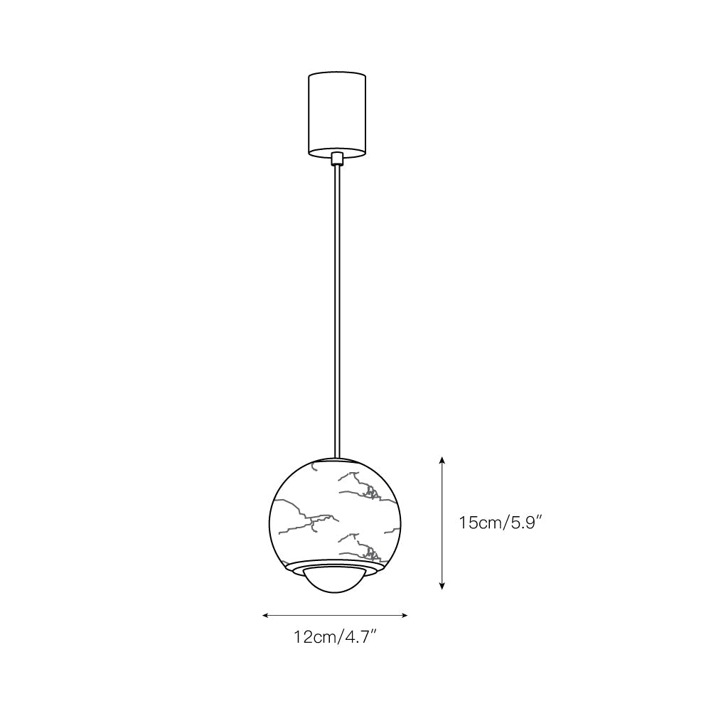 Zephaan Suspension Laiton Albâtre Moderne Minimaliste