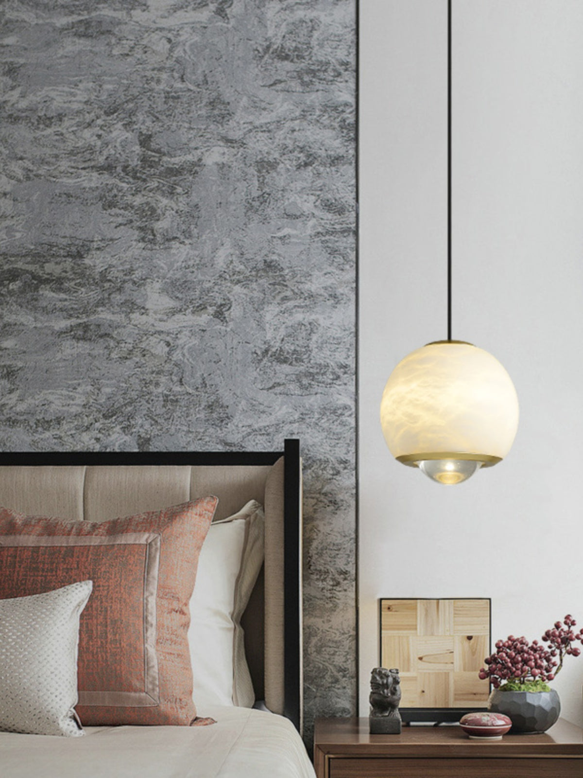 Zephaan Suspension Laiton Albâtre Moderne Minimaliste