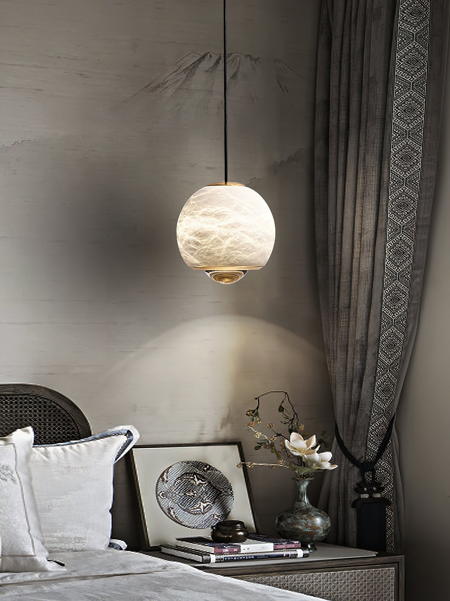 Zephaan Suspension Laiton Albâtre Moderne Minimaliste