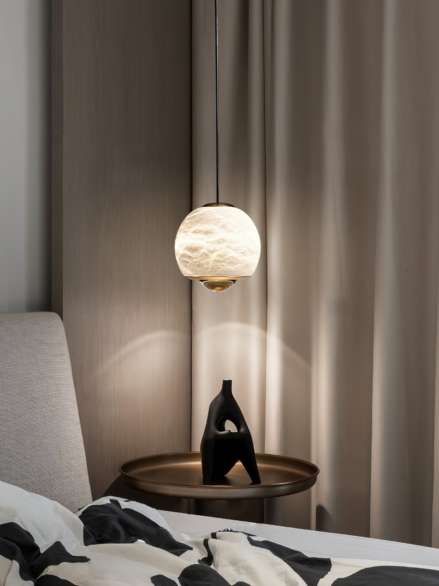 Zephaan Suspension Laiton Albâtre Moderne Minimaliste