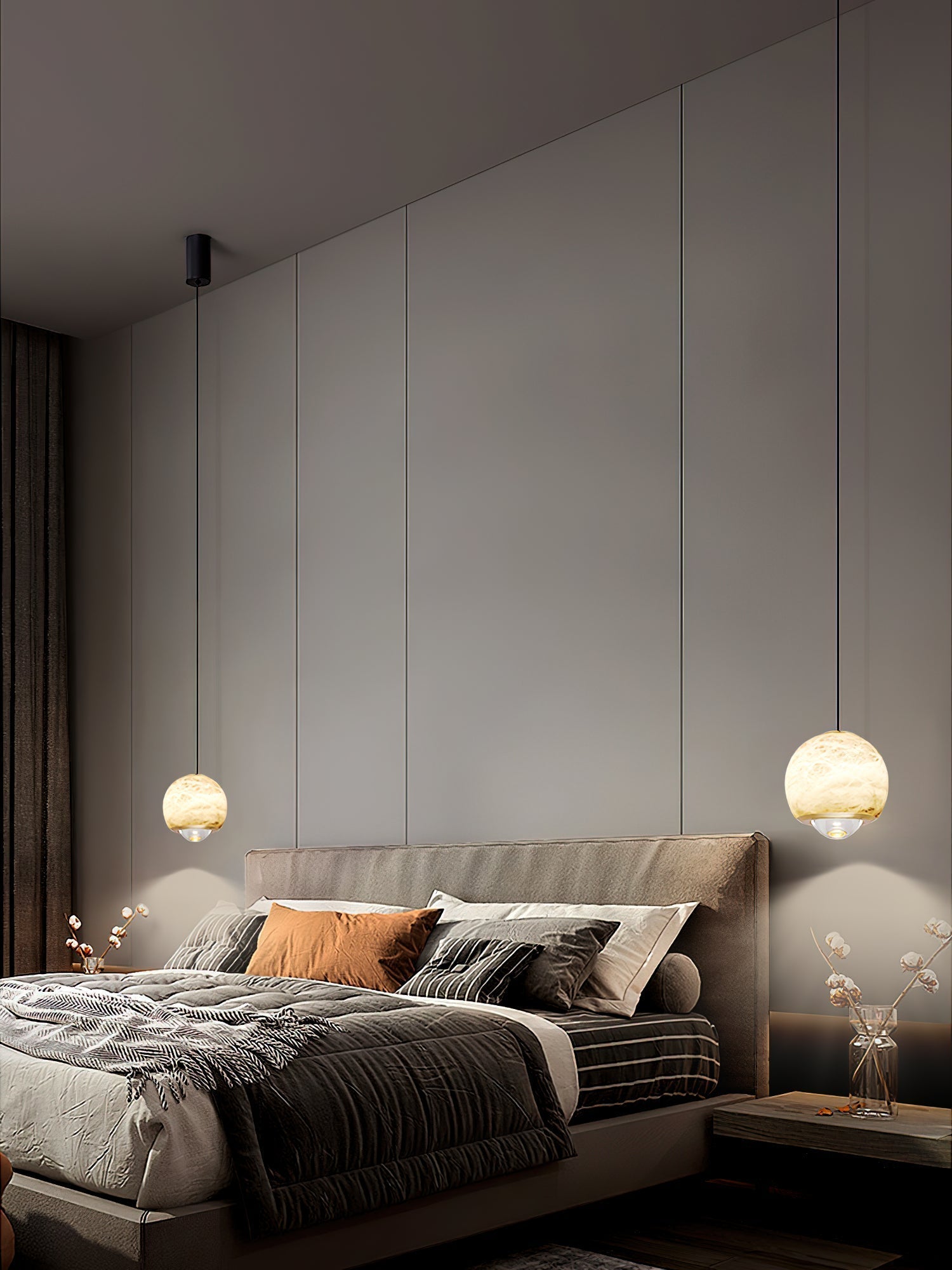 Zephaan Suspension Laiton Albâtre Moderne Minimaliste