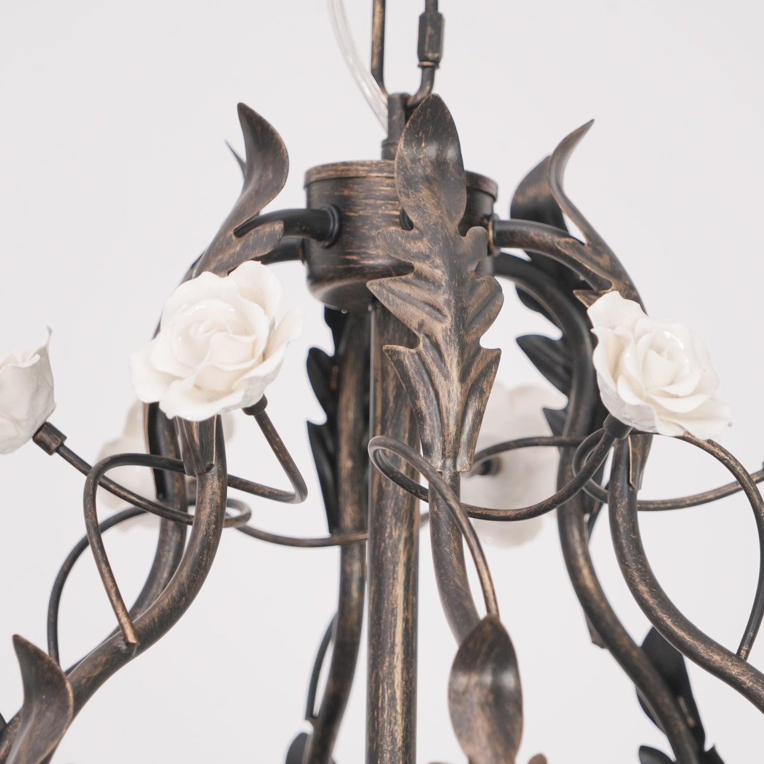 Rocaille Lustre Fleur Luxe Métal