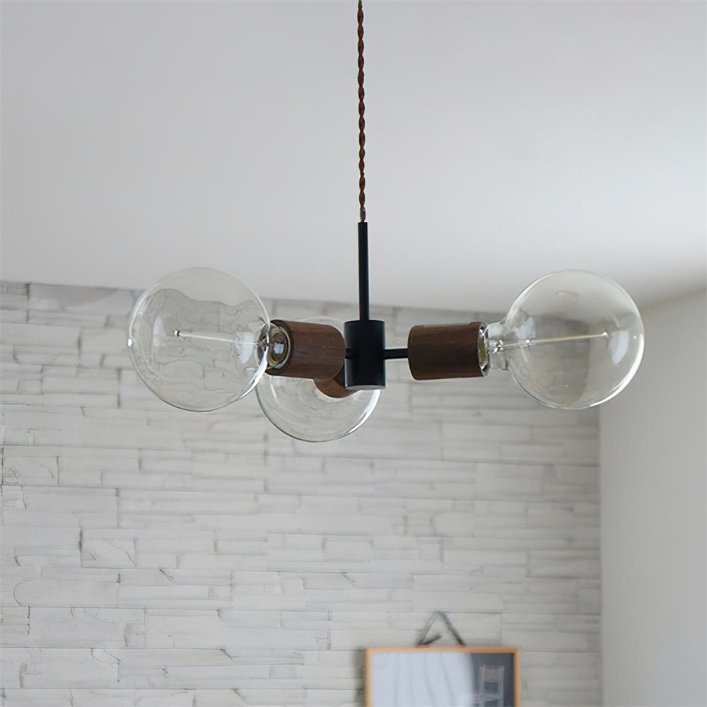 Filotto Suspension Ampoule Exposée Bois Industriel