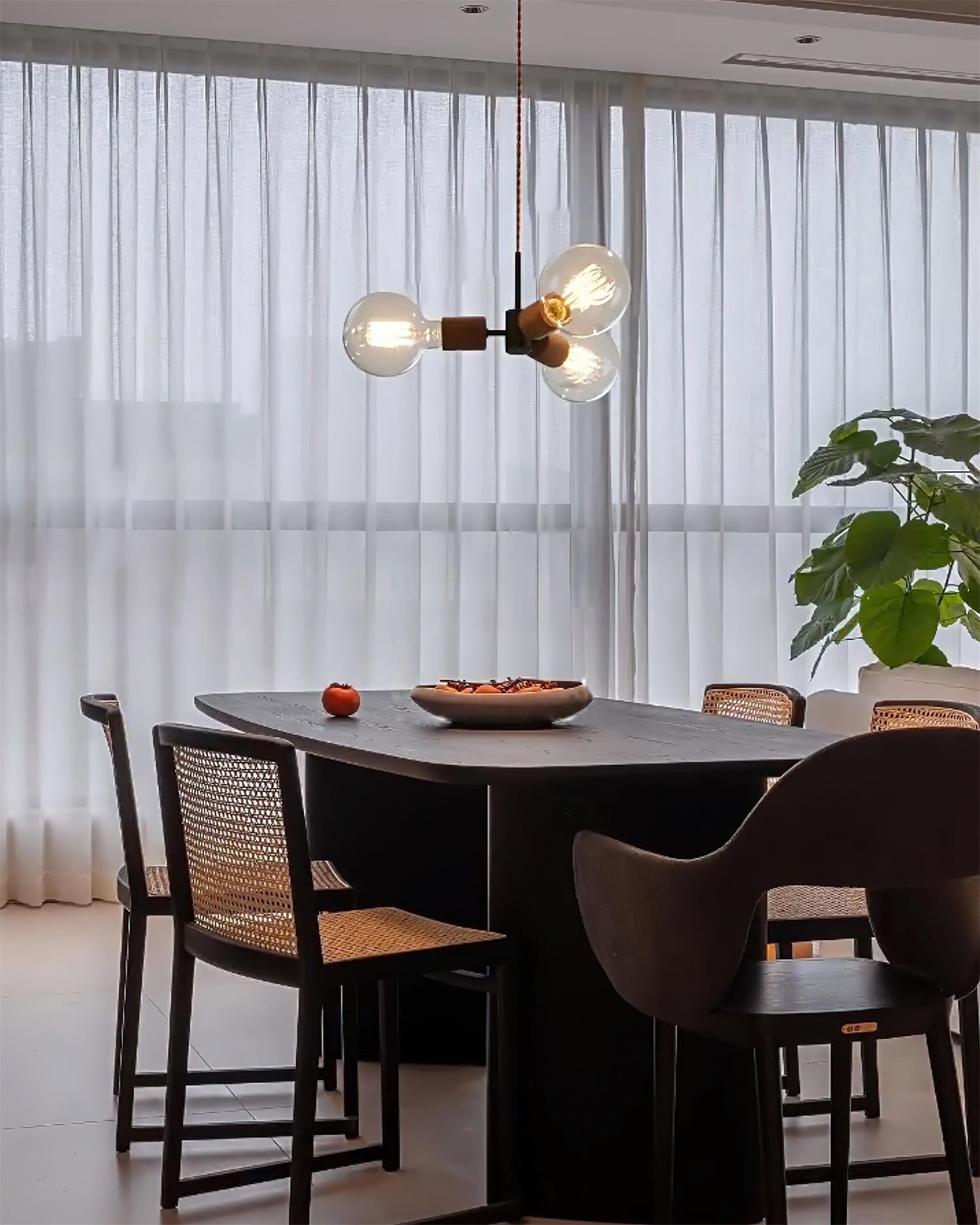 Filotto Suspension Ampoule Exposée Bois Industriel