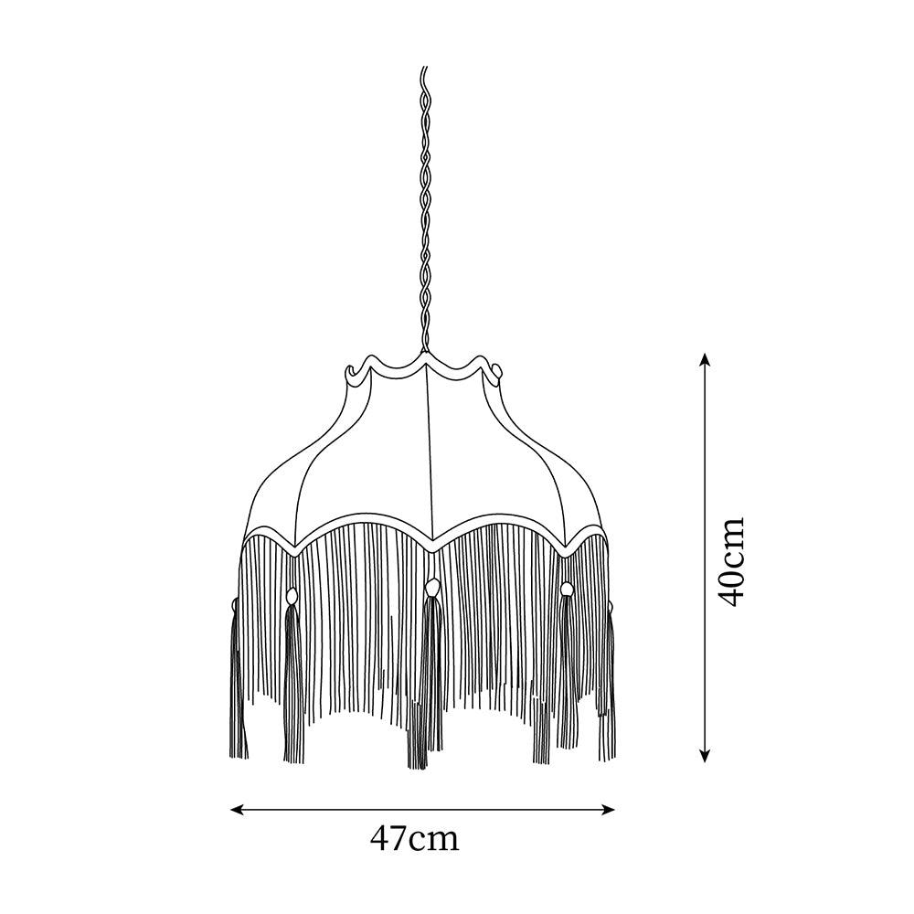 Fina Lampe Suspendue Velours Franges Vintage Élégant À Pompons