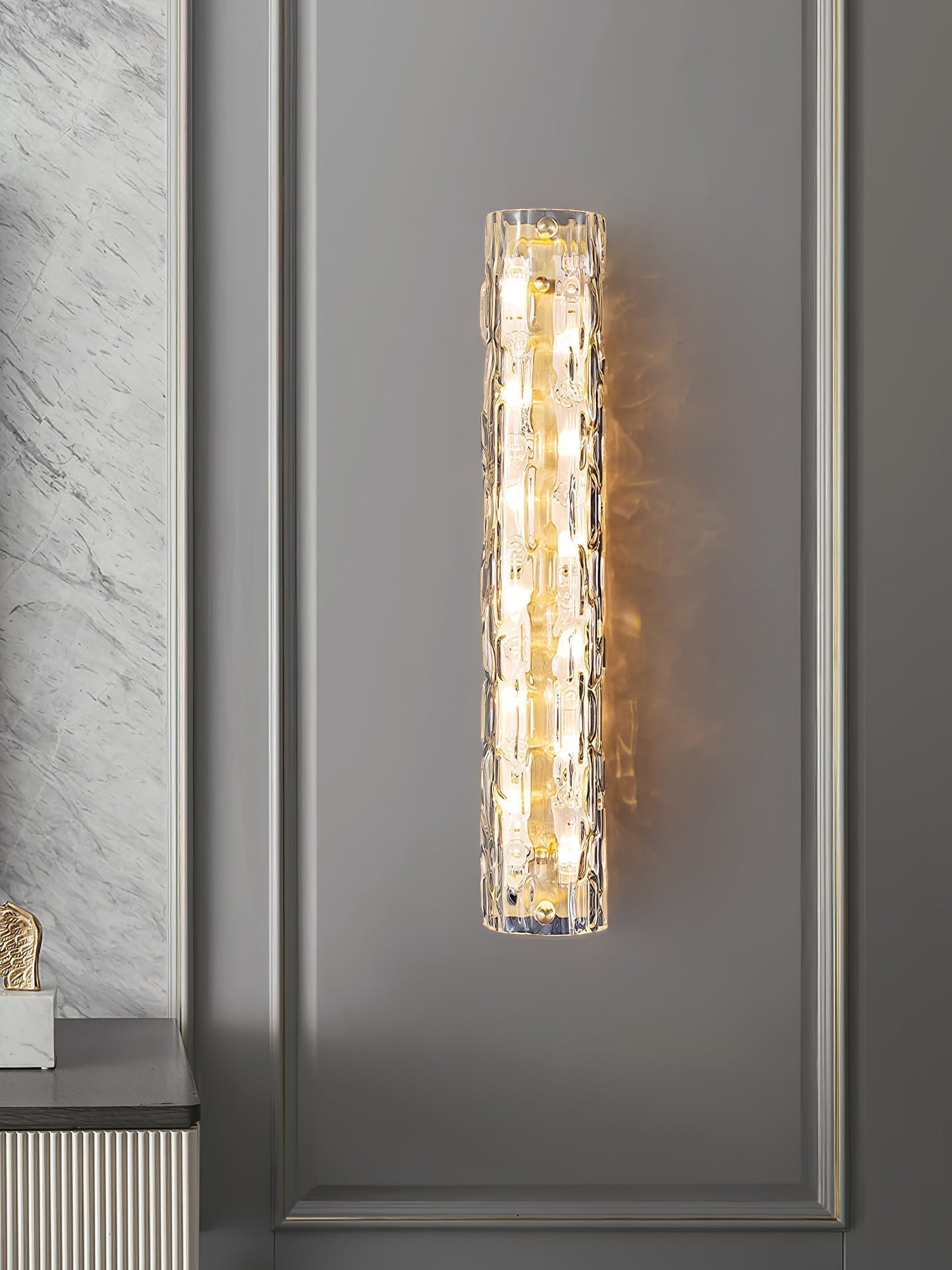 Lumix Lampe Murale en Laiton et Verre Glam