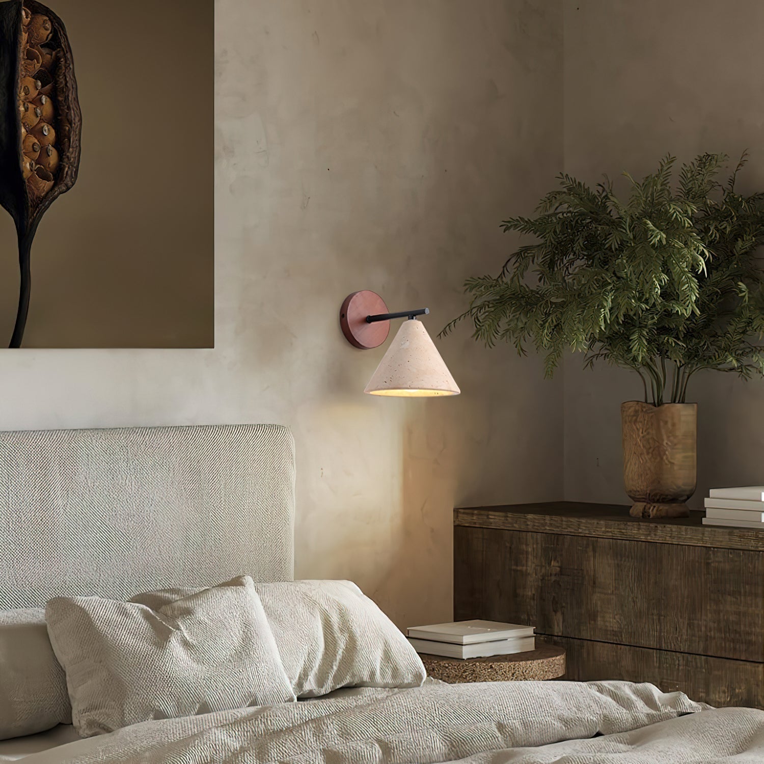 Tavero Applique Murale Moderne Bois Cone