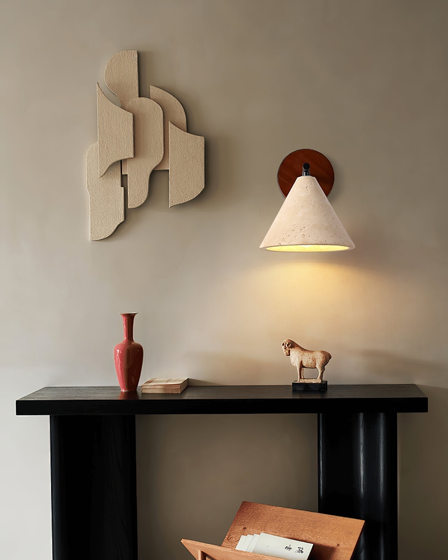 Tavero Applique Murale Moderne Bois Cone