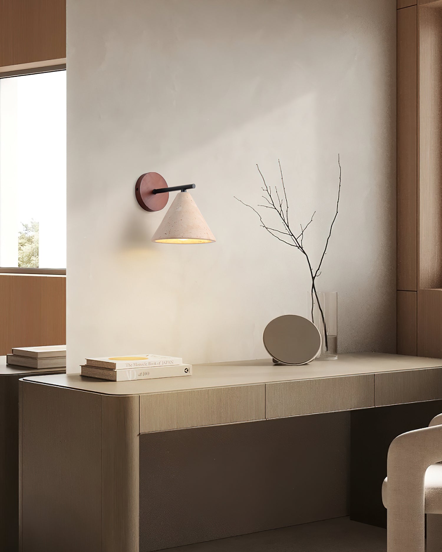 Tavero Applique Murale Moderne Bois Cone