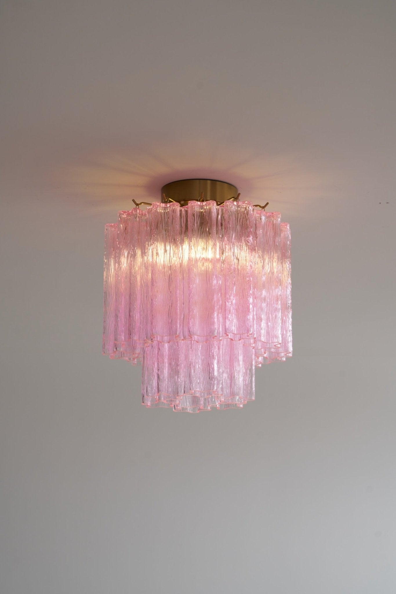 Aurora Plafonnier en Verre Rose Moderne