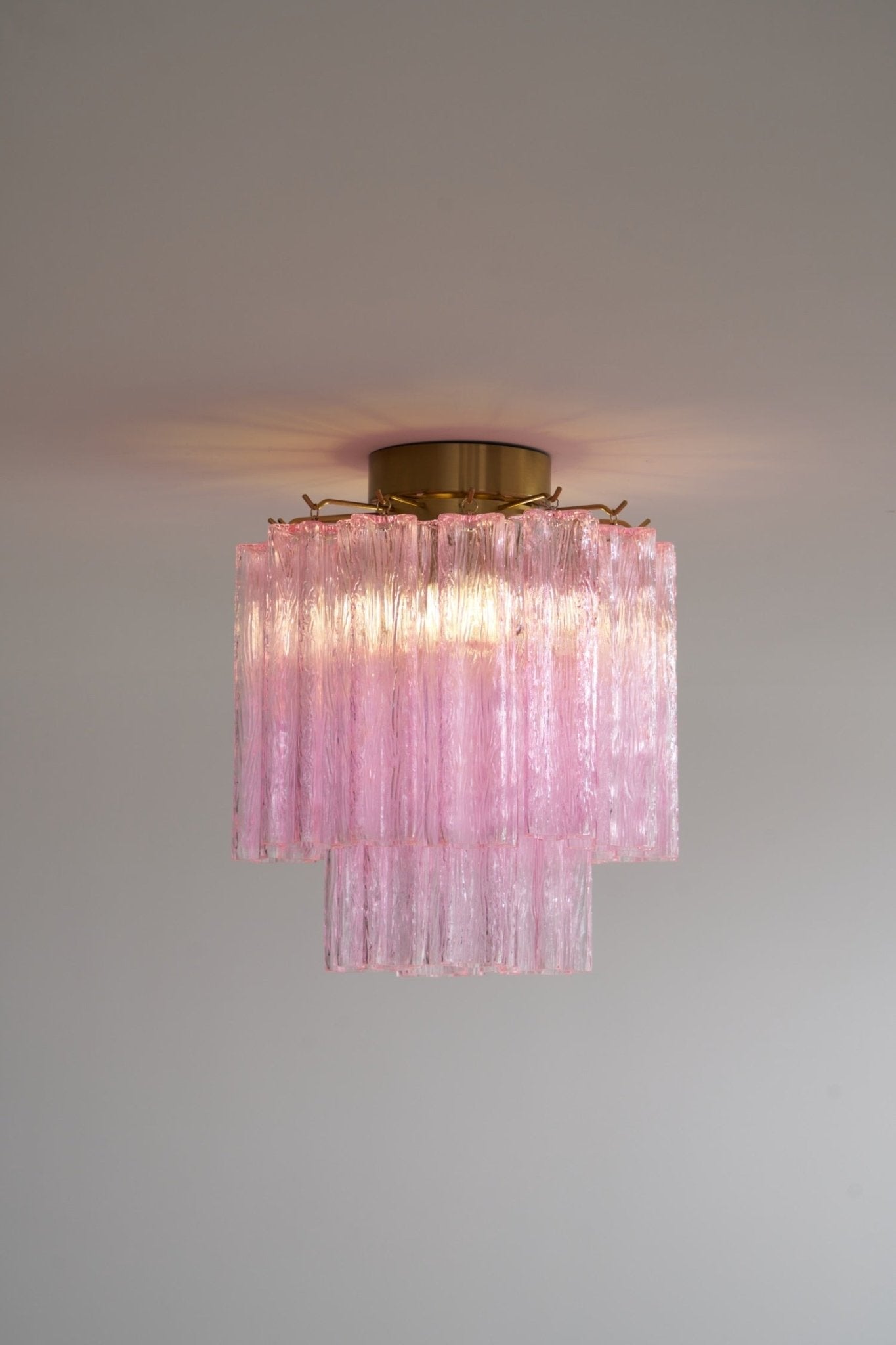 Aurora Plafonnier en Verre Rose Moderne