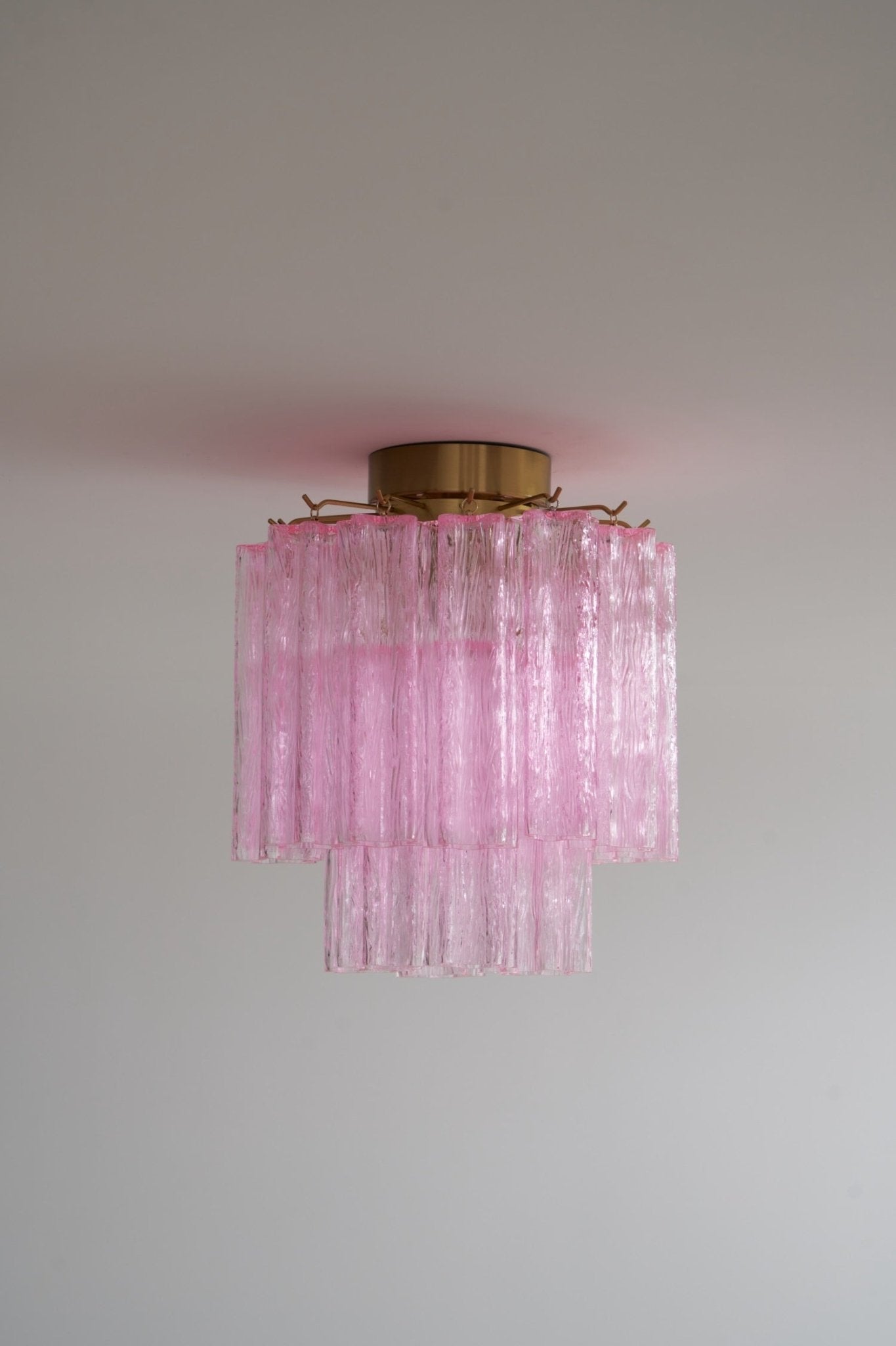 Aurora Plafonnier en Verre Rose Moderne