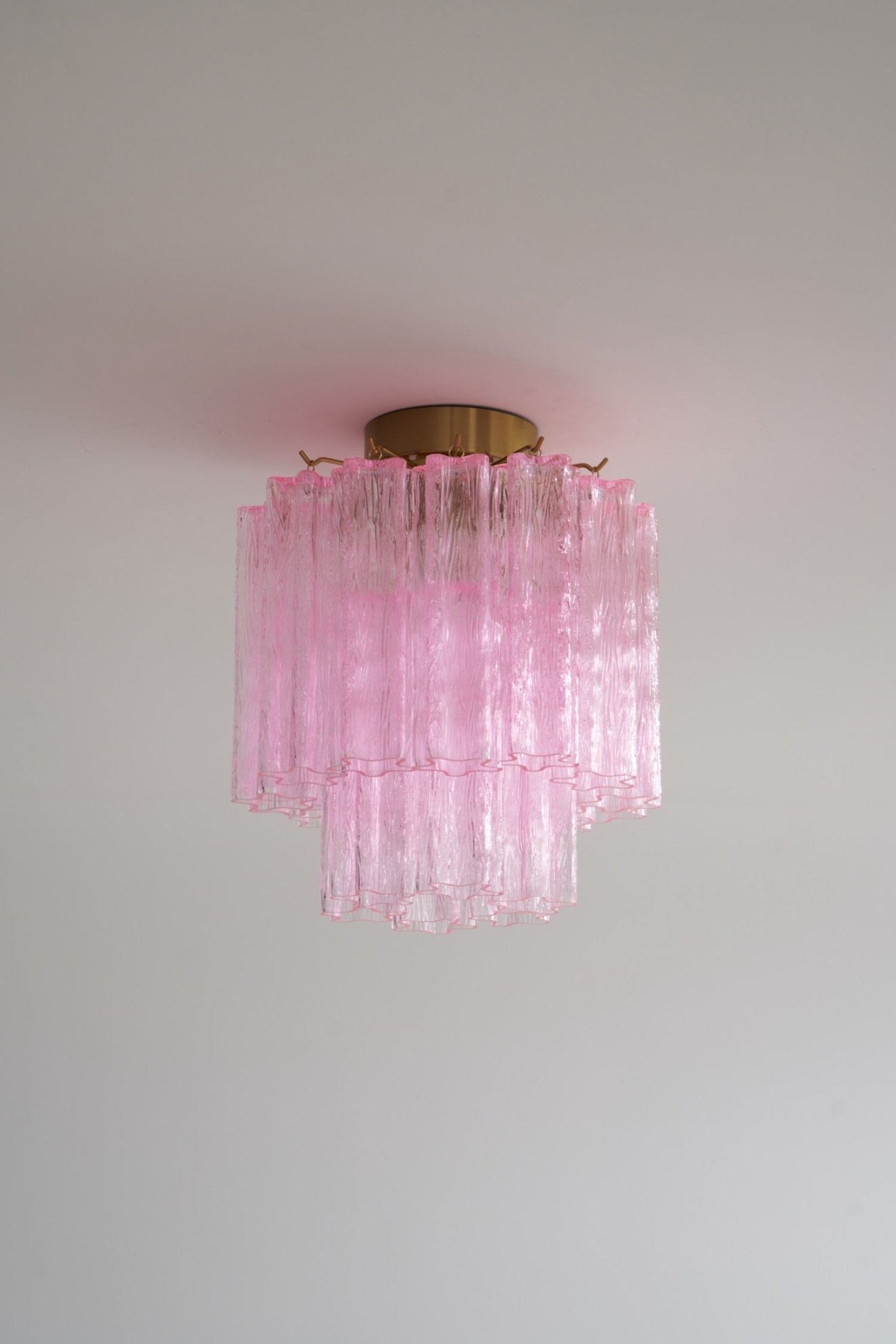 Aurora Plafonnier en Verre Rose Moderne