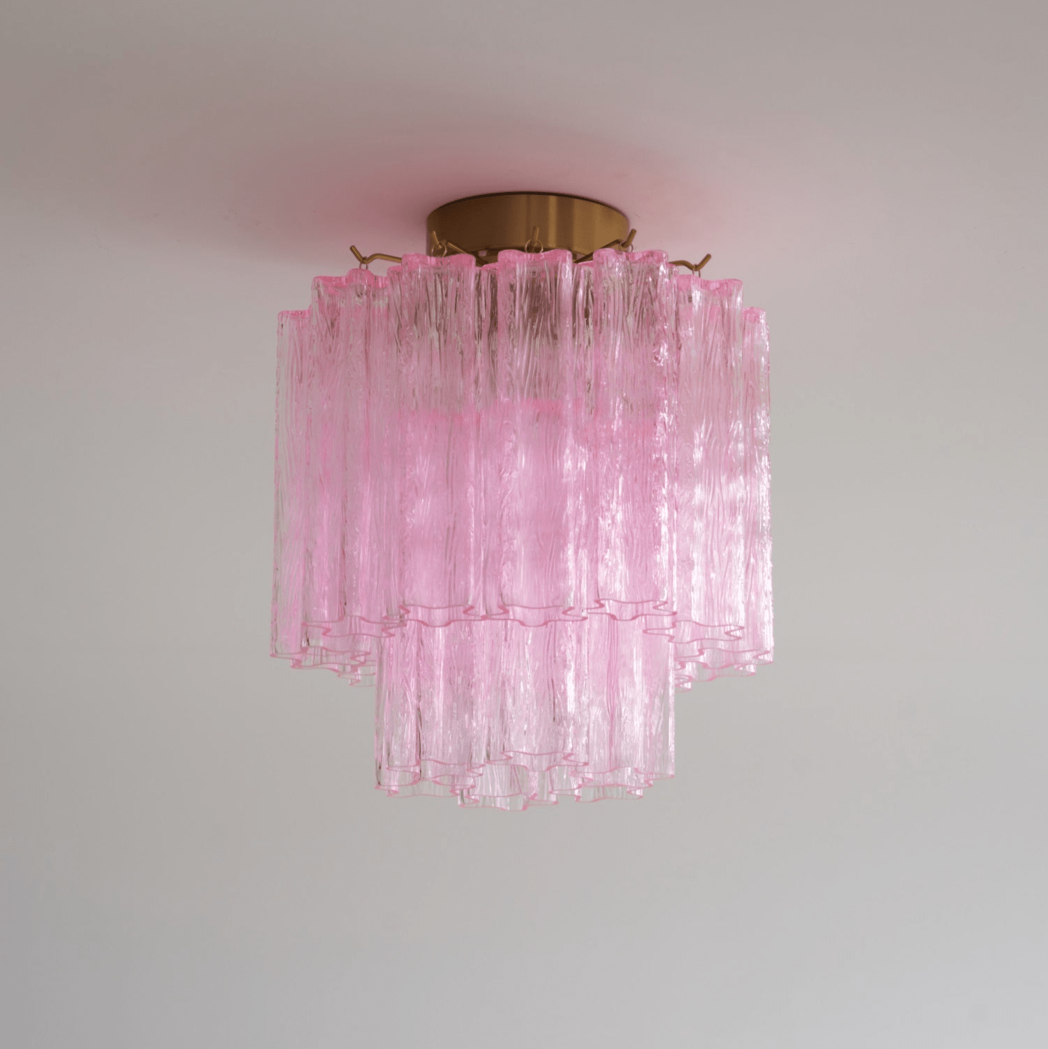 Aurora Plafonnier en Verre Rose Moderne
