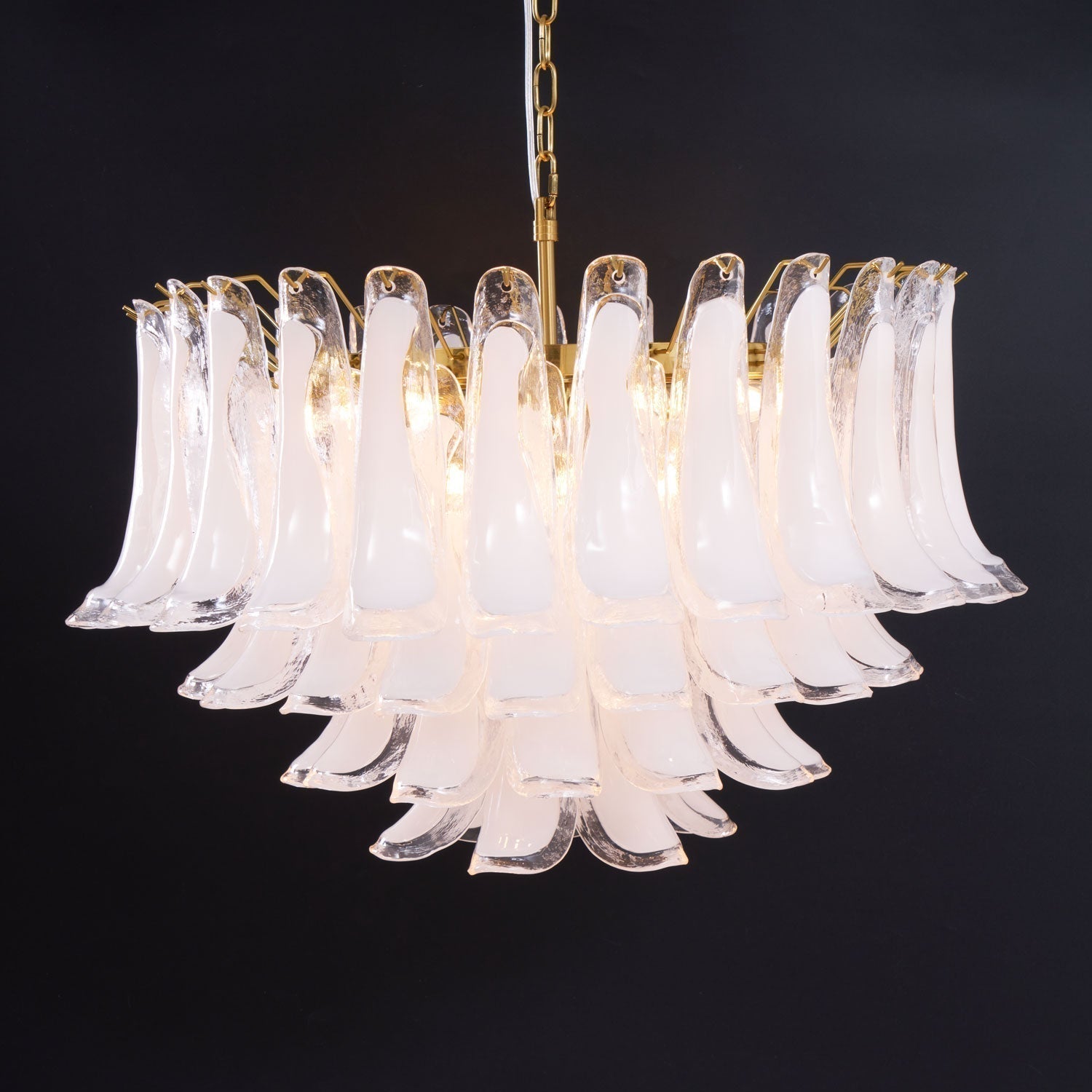 Aurora Lustre Rose Verre Feuille Superposé Florale Glamour