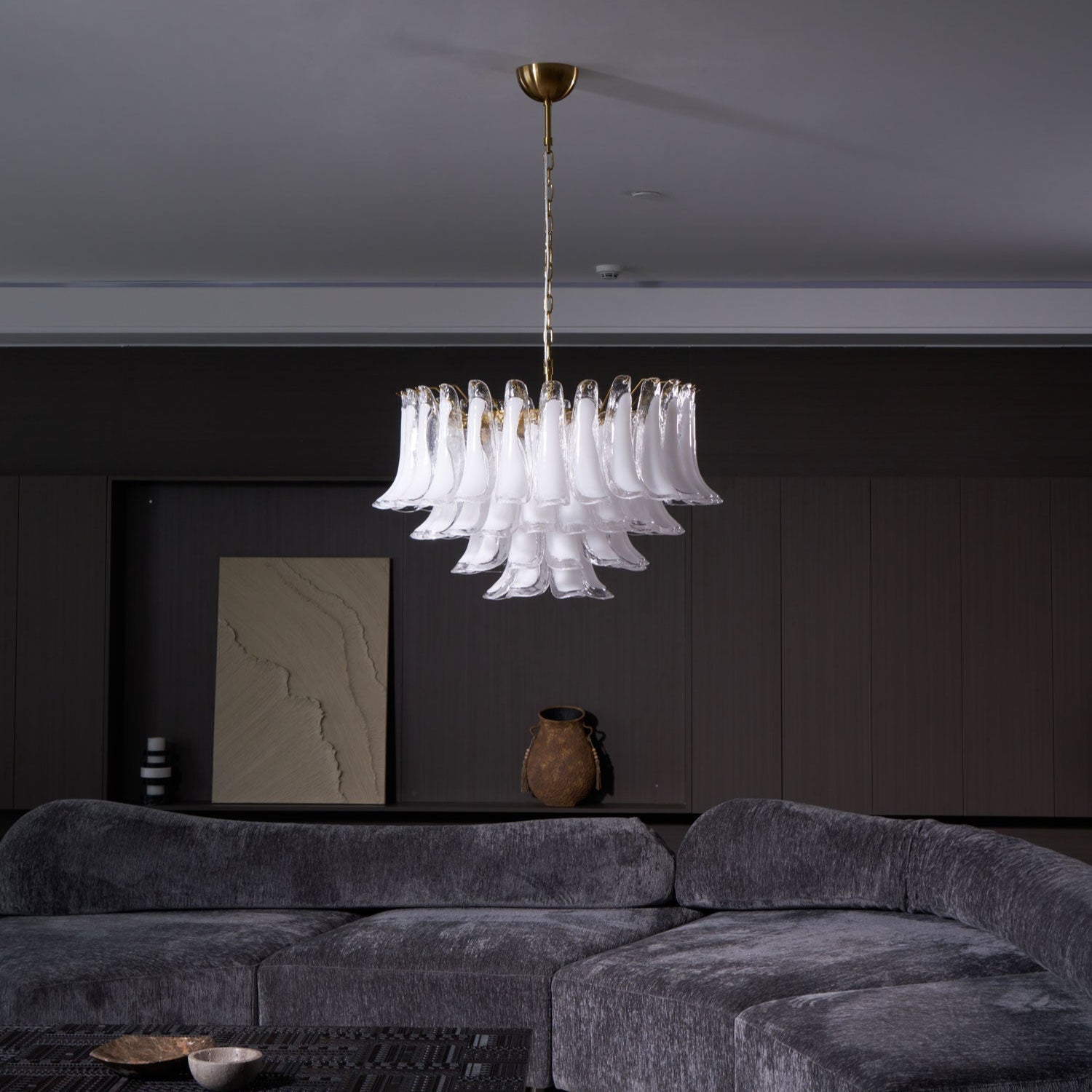 Aurora Lustre Rose Verre Feuille Superposé Florale Glamour