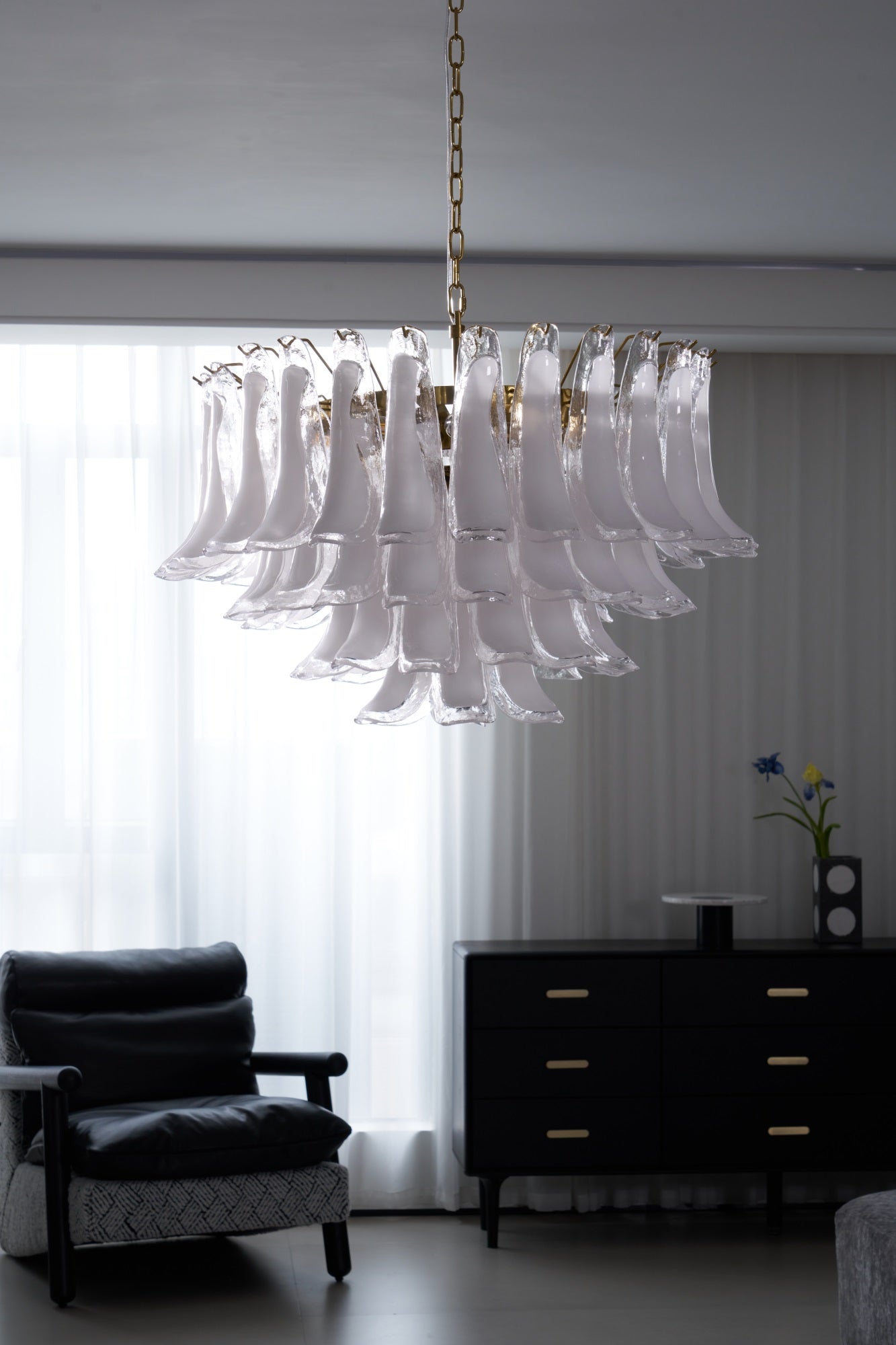 Aurora Lustre Rose Verre Feuille Superposé Florale Glamour