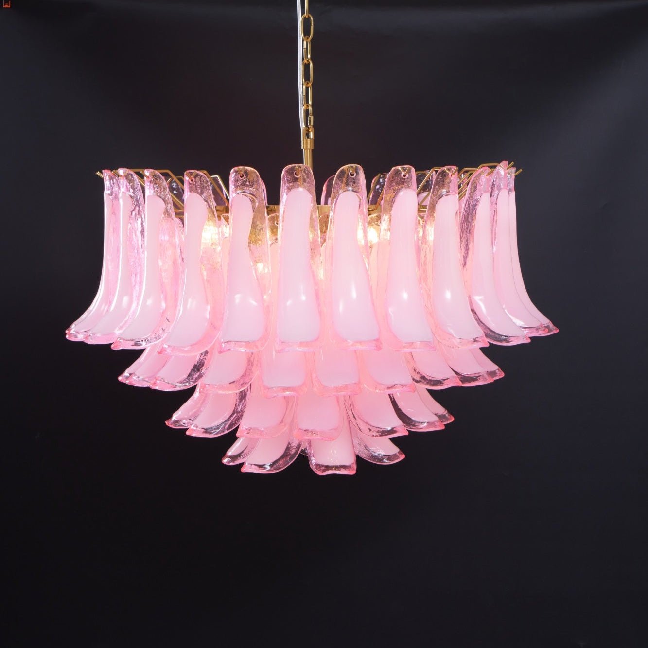 Aurora Lustre Rose Verre Feuille Superposé Florale Glamour