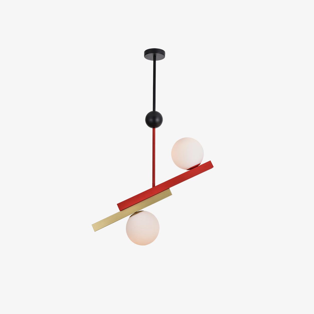 Solara Suspension Double Globe Barres Linéaires Géométrique
