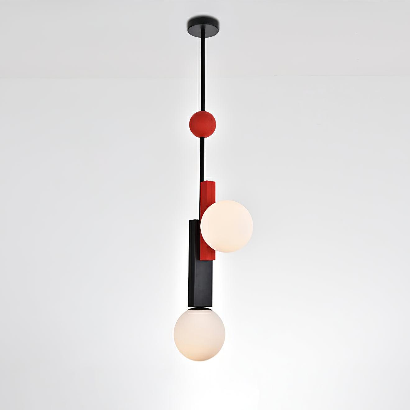Solara Suspension Double Globe Barres Linéaires Géométrique