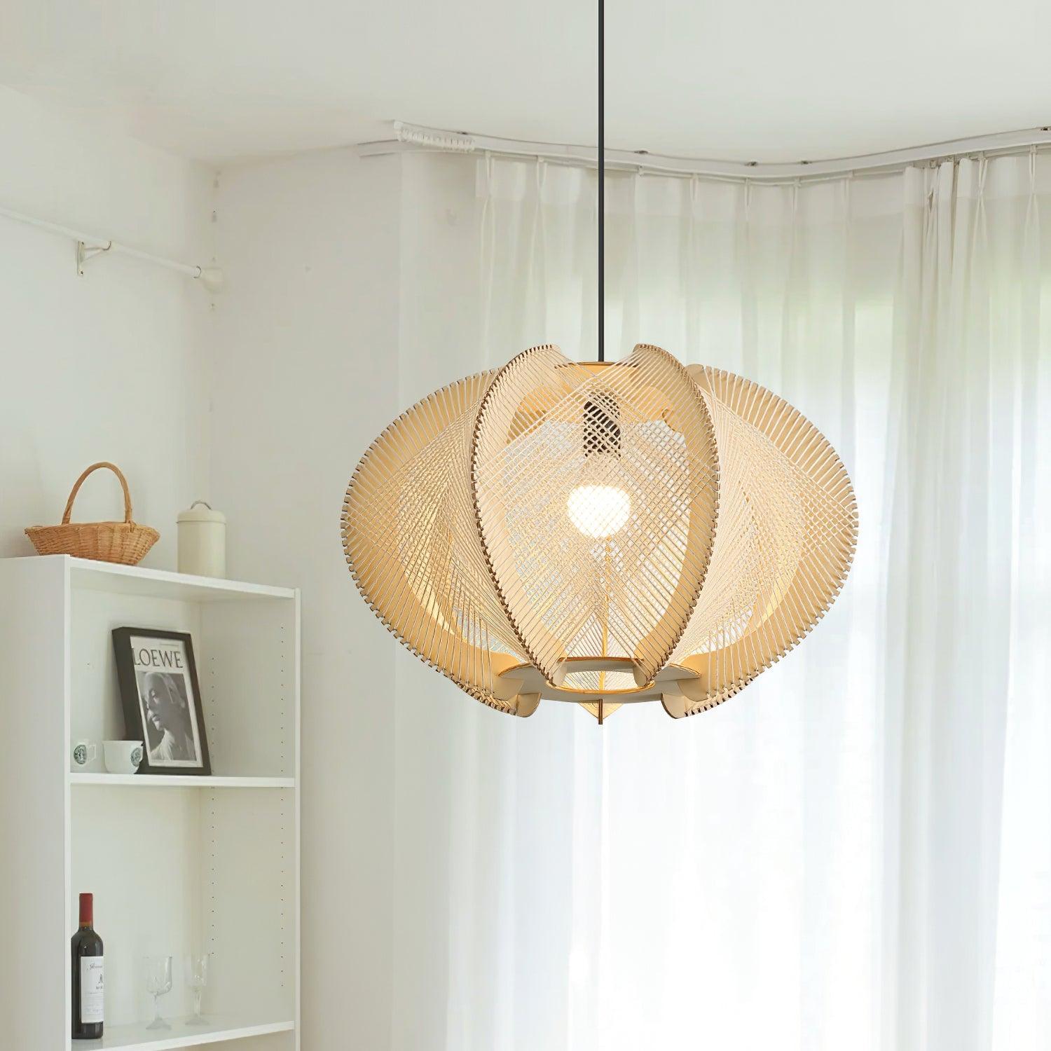 Calyraice Suspension en Bois et Corde de Chanvre