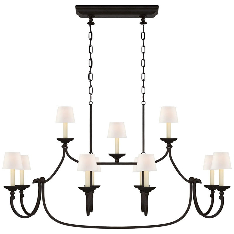 Ercare Lustre Linéaire Laiton Tissu Vintage Industriel