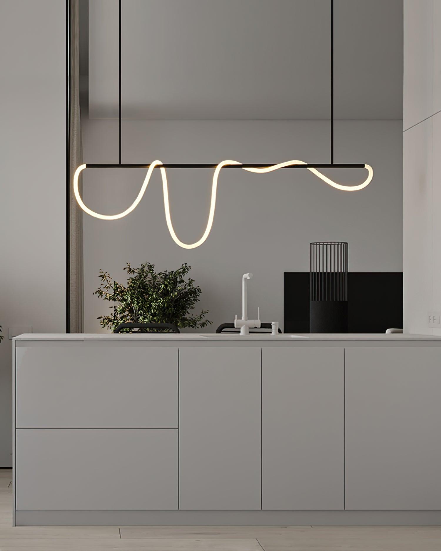 Lustra Lustre Flexible Silicone Courbe Moderne Élégant