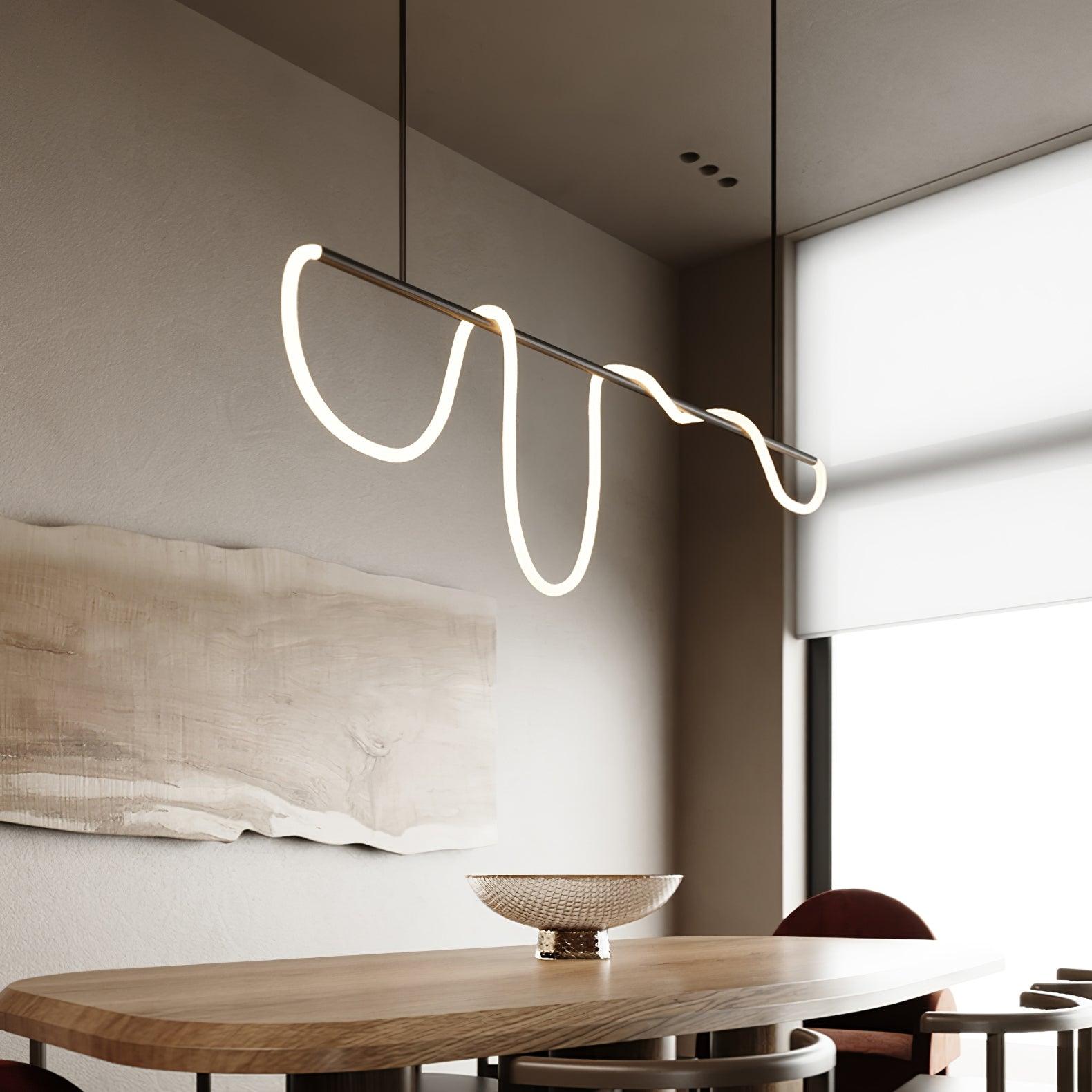 Lustra Lustre Flexible Silicone Courbe Moderne Élégant