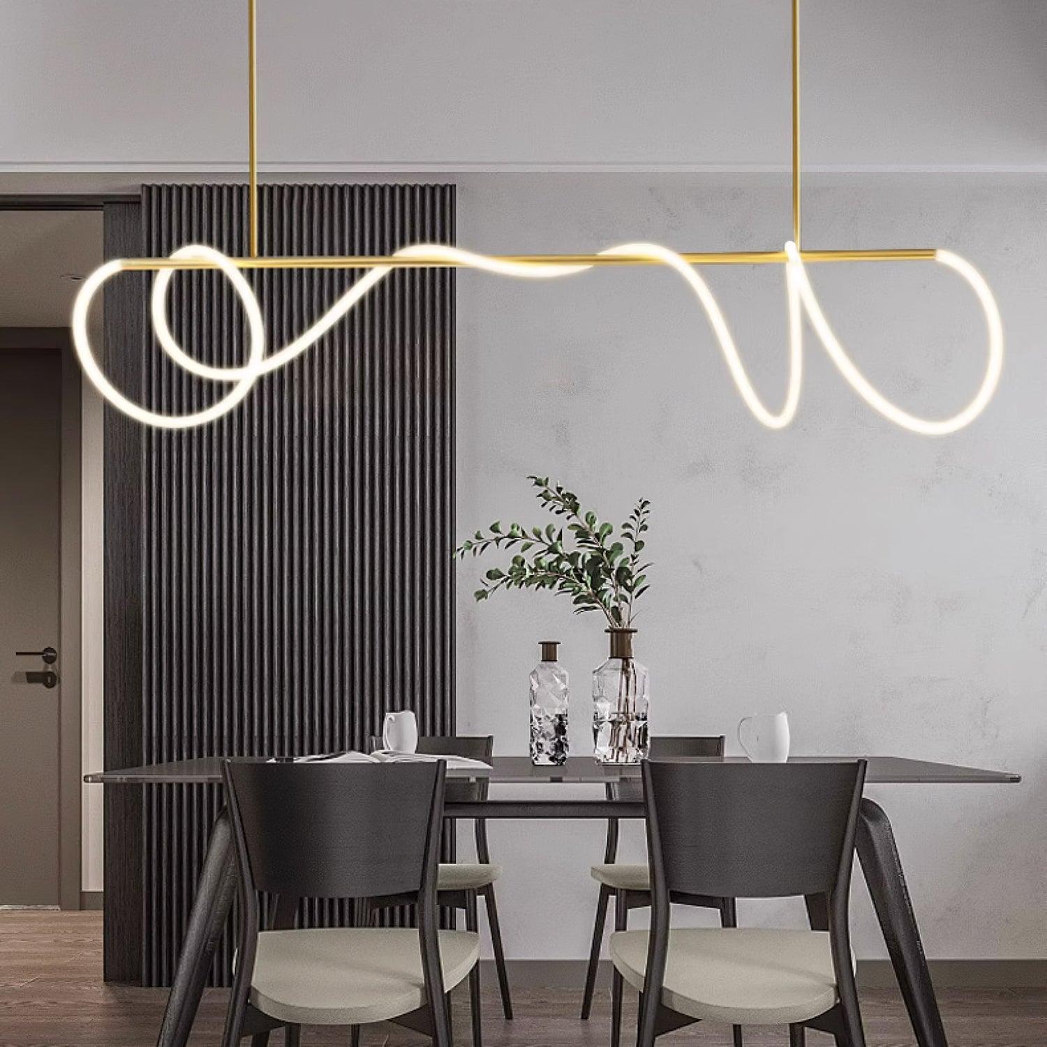 Lustra Lustre Flexible Silicone Courbe Moderne Élégant