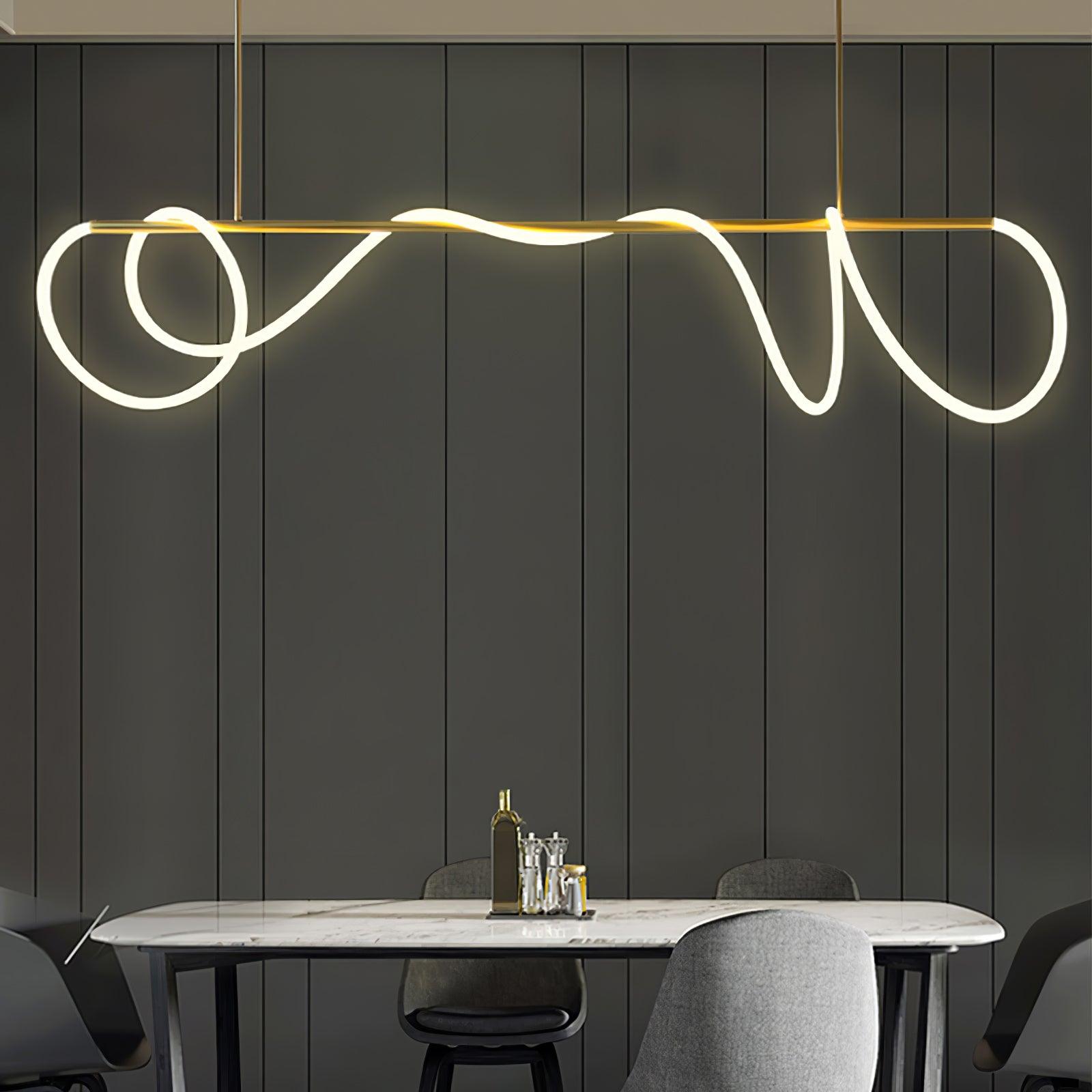 Lustra Lustre Flexible Silicone Courbe Moderne Élégant