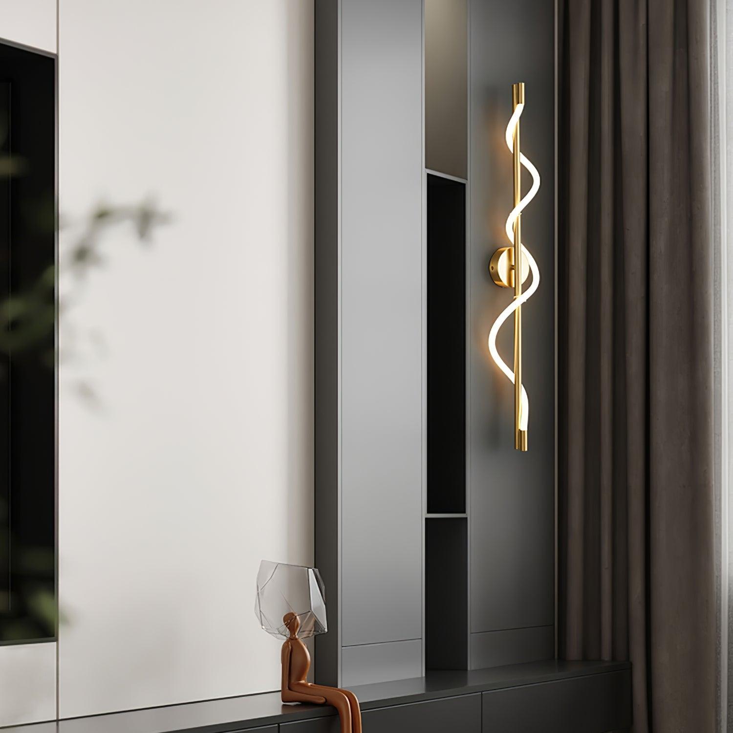 Fidora Applique murale sculpturale en laiton et silicone