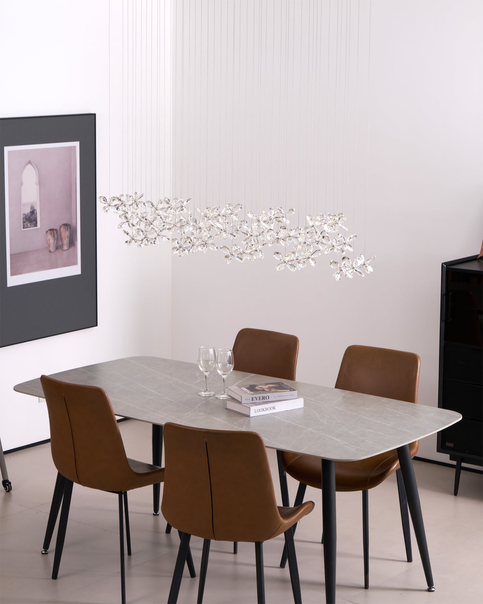 Lustra Lustre Cristal Papillon Bouquet Floral