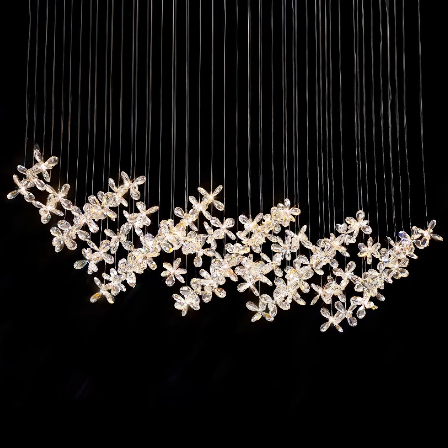 Lustra Lustre Cristal Papillon Bouquet Floral