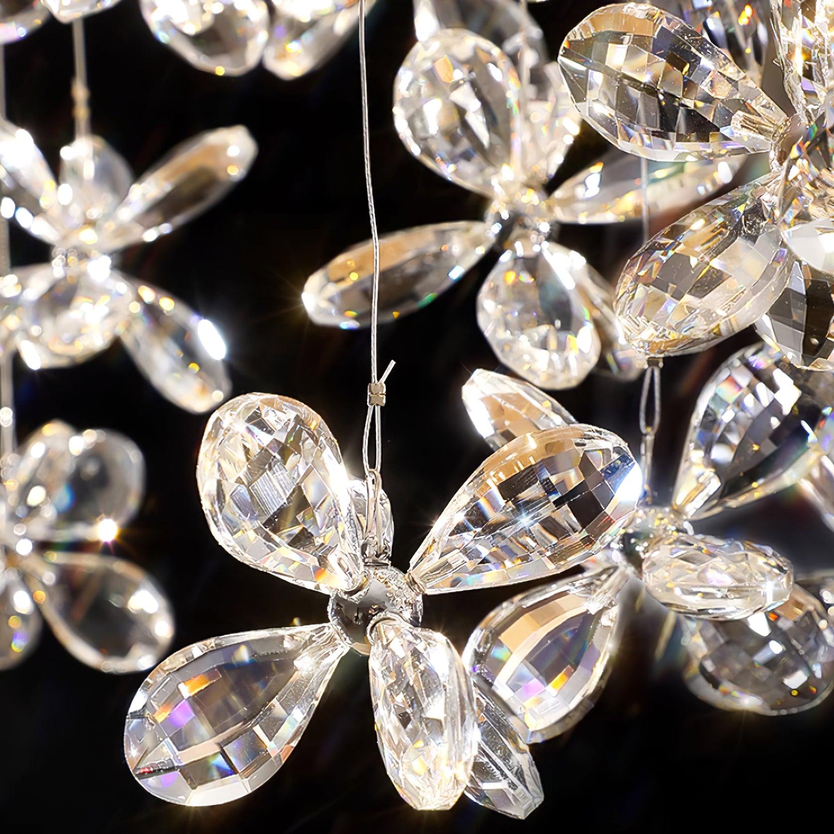 Lustra Lustre Cristal Papillon Bouquet Floral