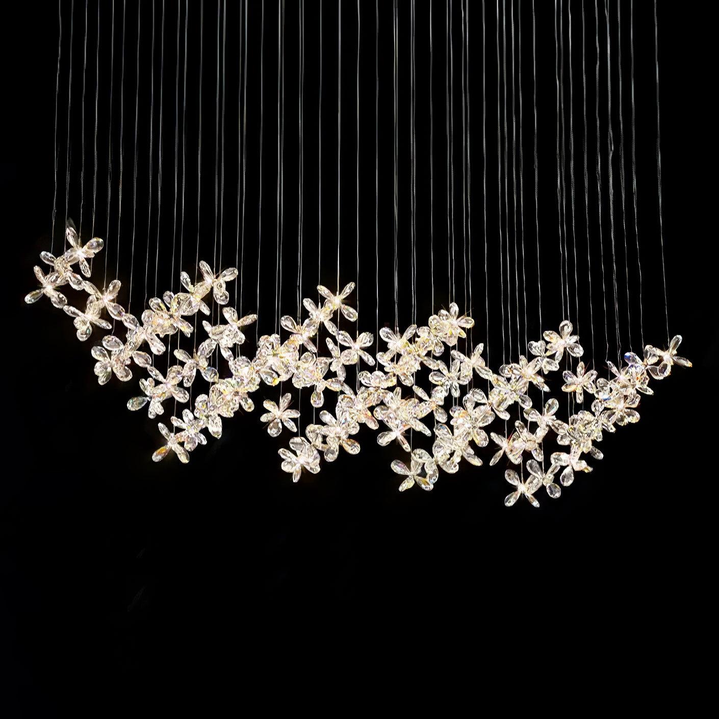Lustra Lustre Cristal Papillon Bouquet Floral