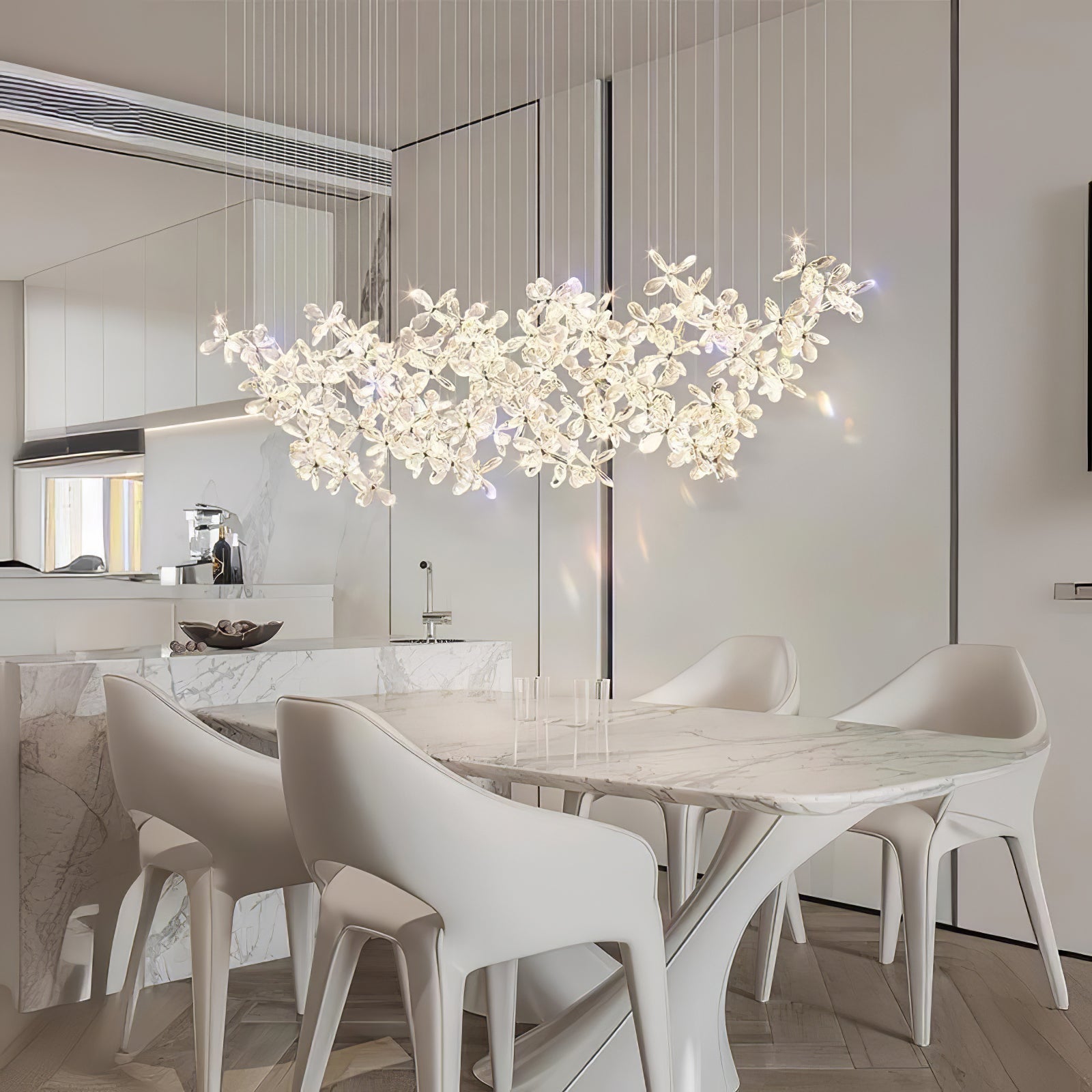 Lustra Lustre Cristal Papillon Bouquet Floral