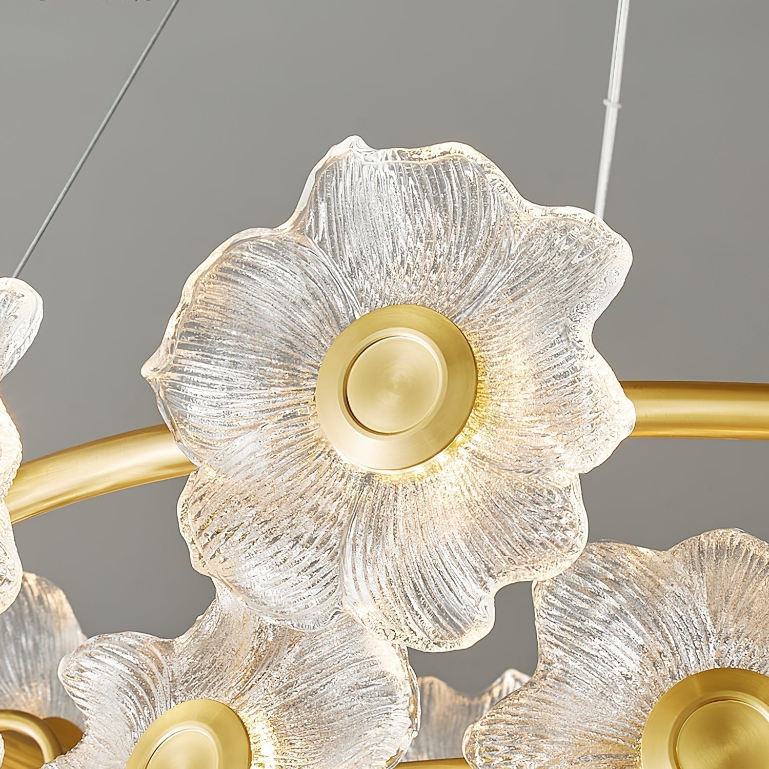 Cemirel Unique Fleur Laiton Verre Lustre